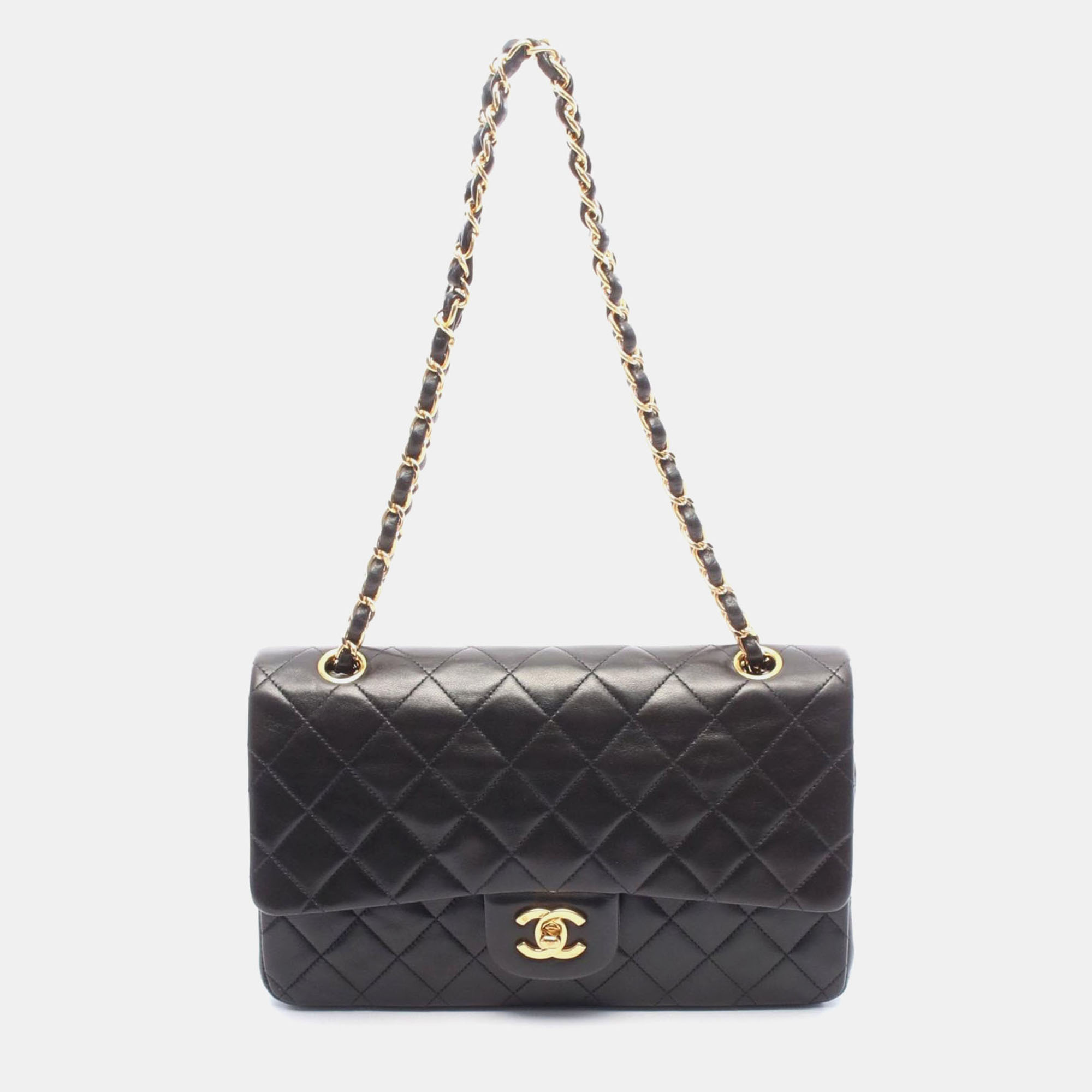 

Chanel Classic Double Flap Lambskin Leather Shoulder Bag, Black
