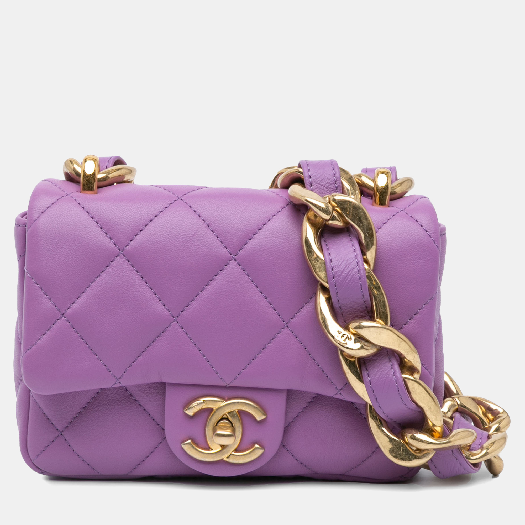 

Chanel Purple Mini Quilted Lambskin Funky Town Flap
