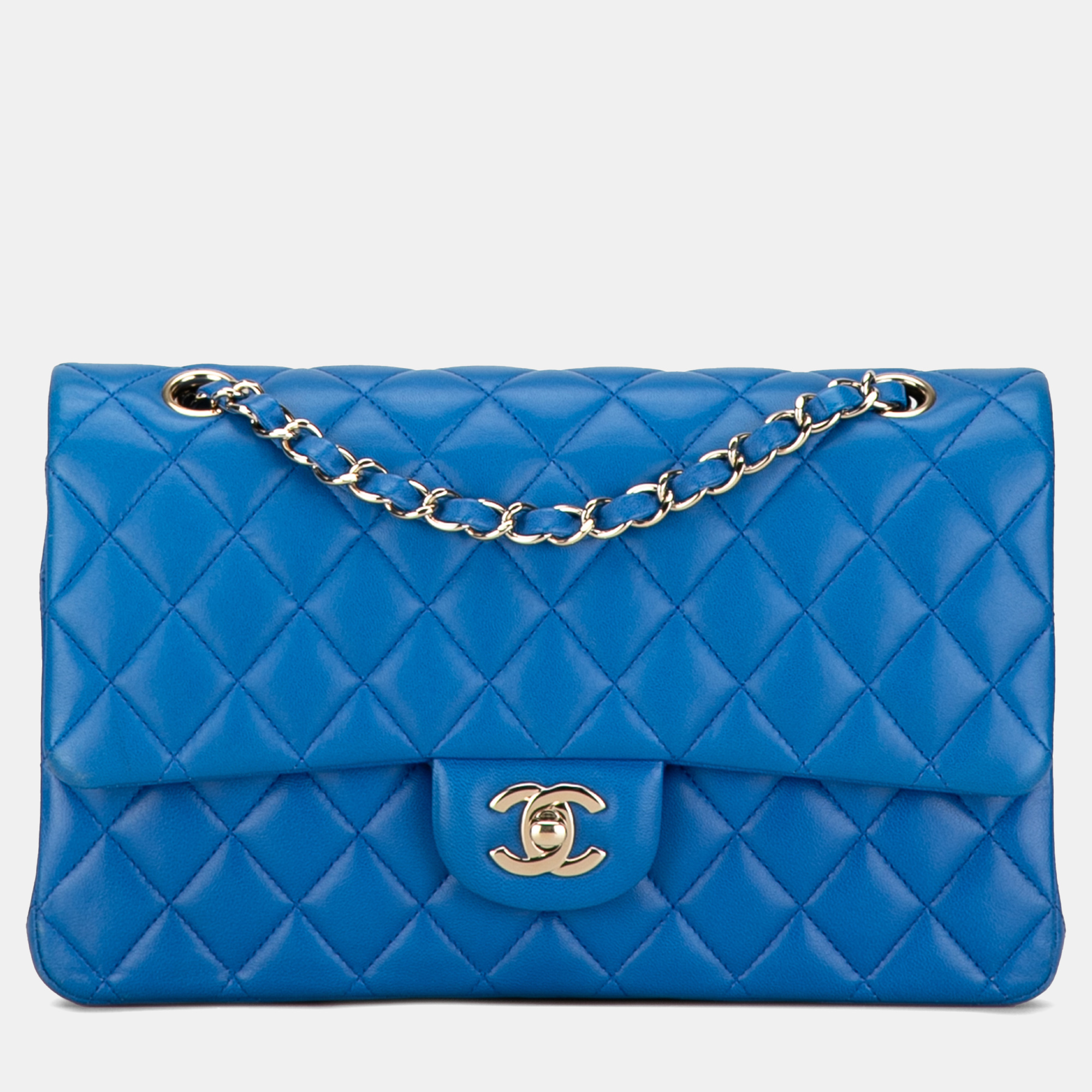 

Chanel Blue Medium Classic Lambskin Double Flap