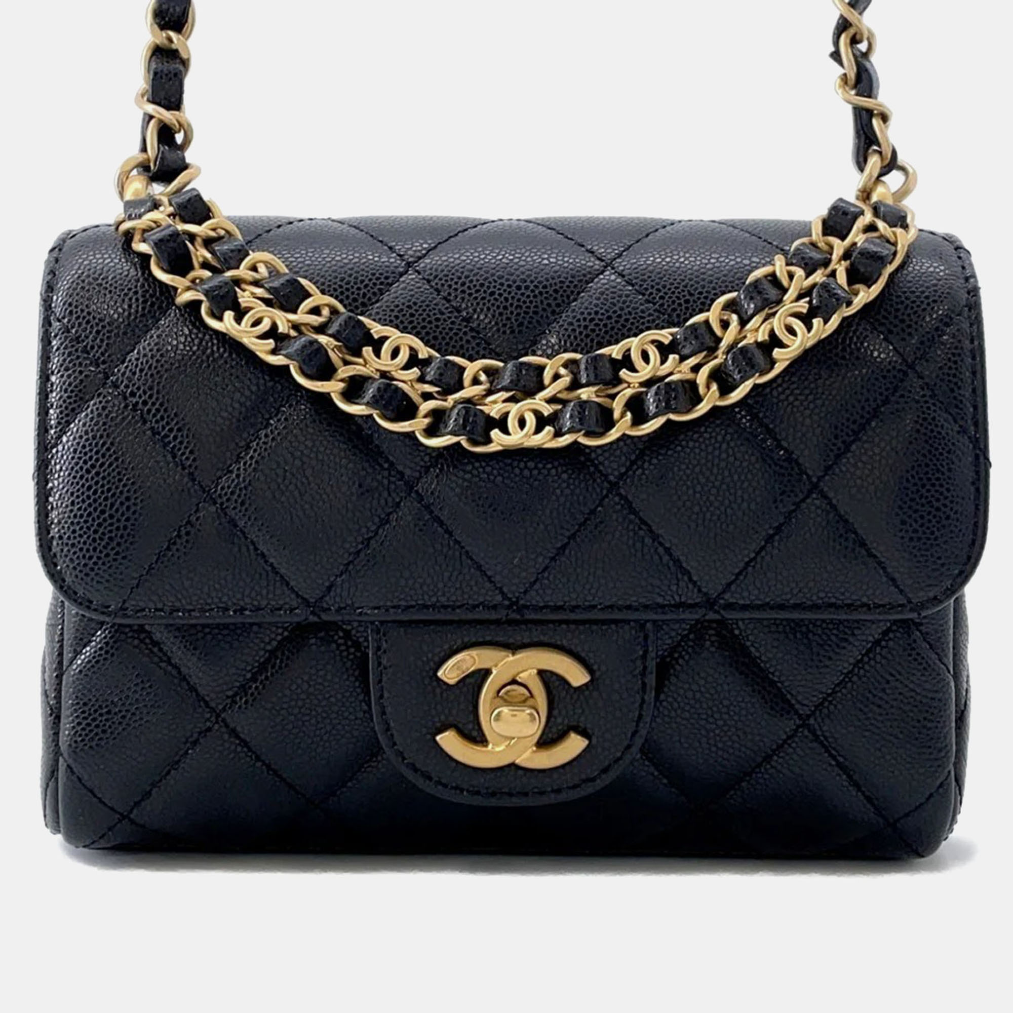 

Chanel Mini Flap Bag Black Caviar Leather