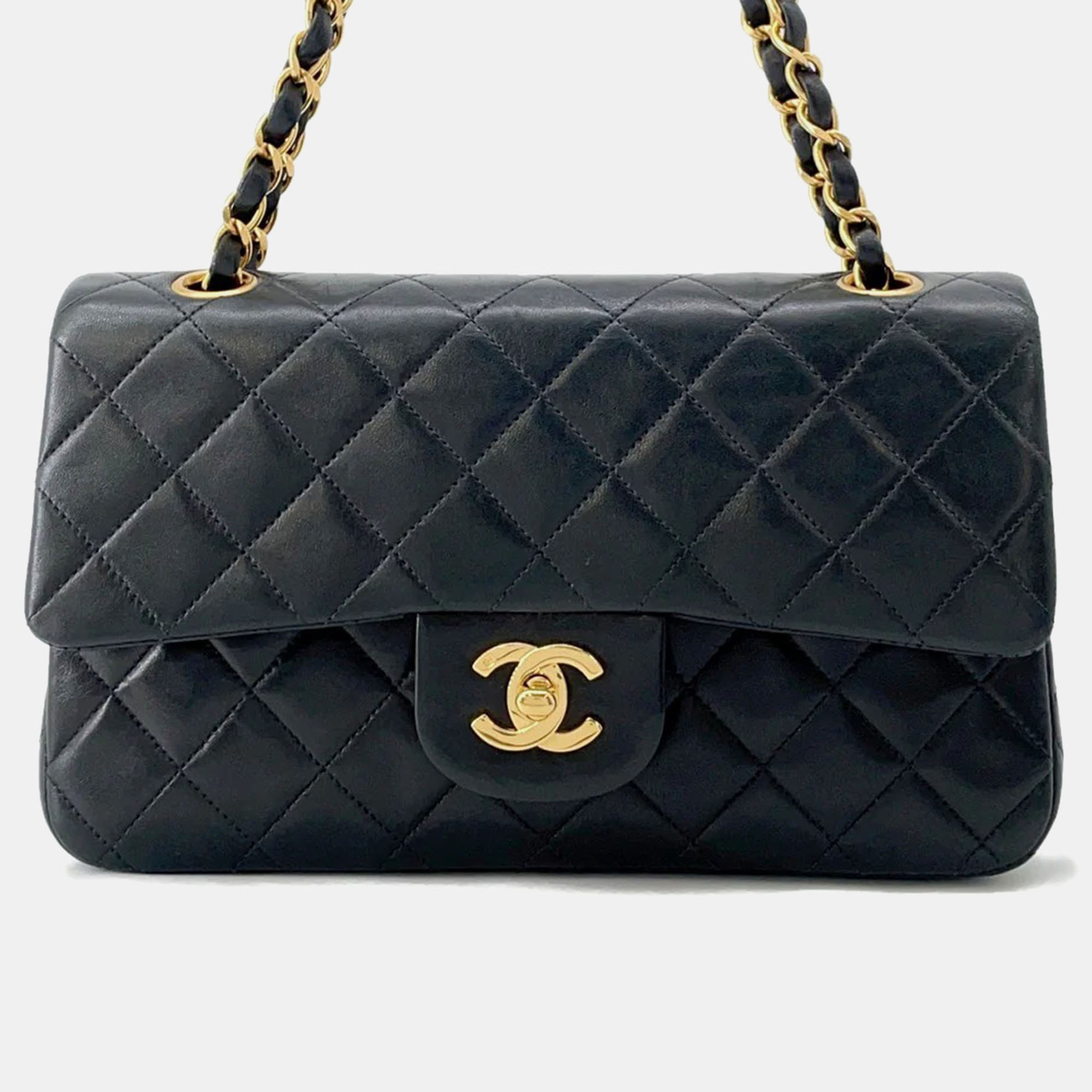 

Chanel Matelasse Double Flap Black Lambskin Chain Shoulder Bag