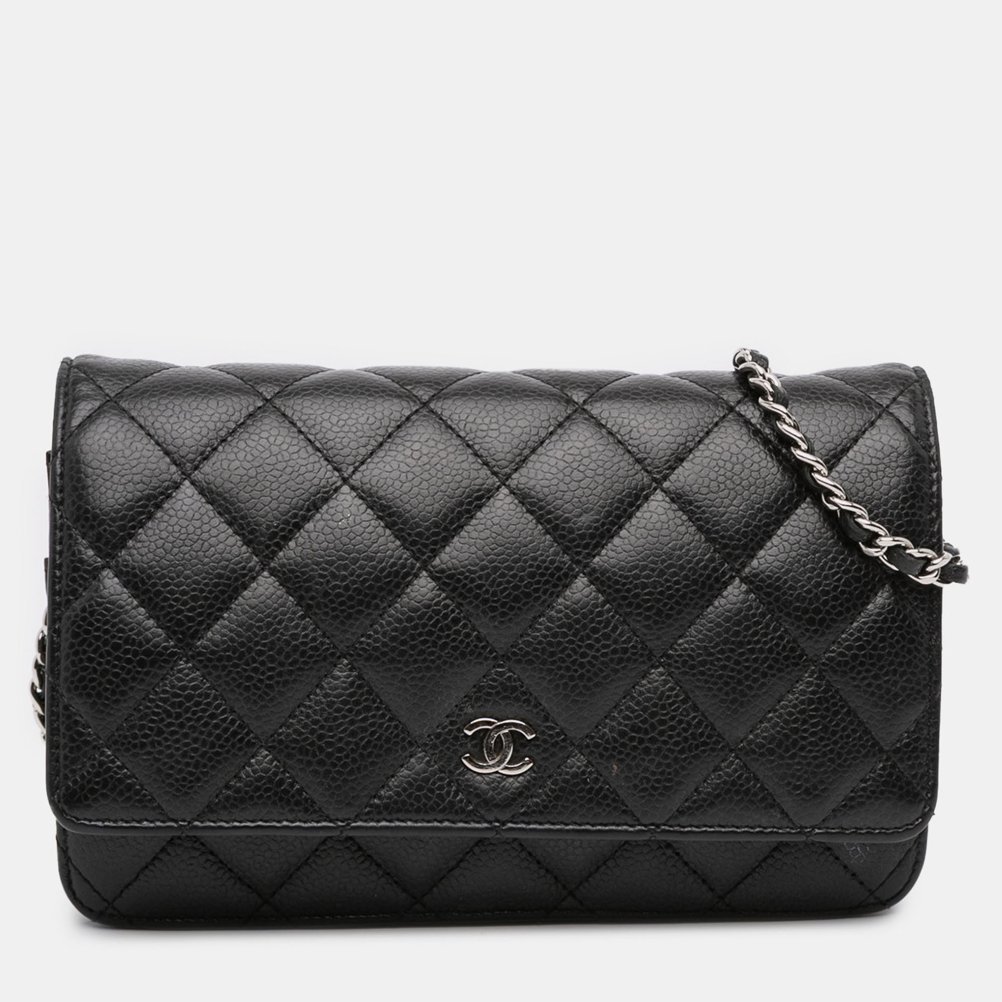 

Chanel Black CC Quilted Caviar Wallet on Chain