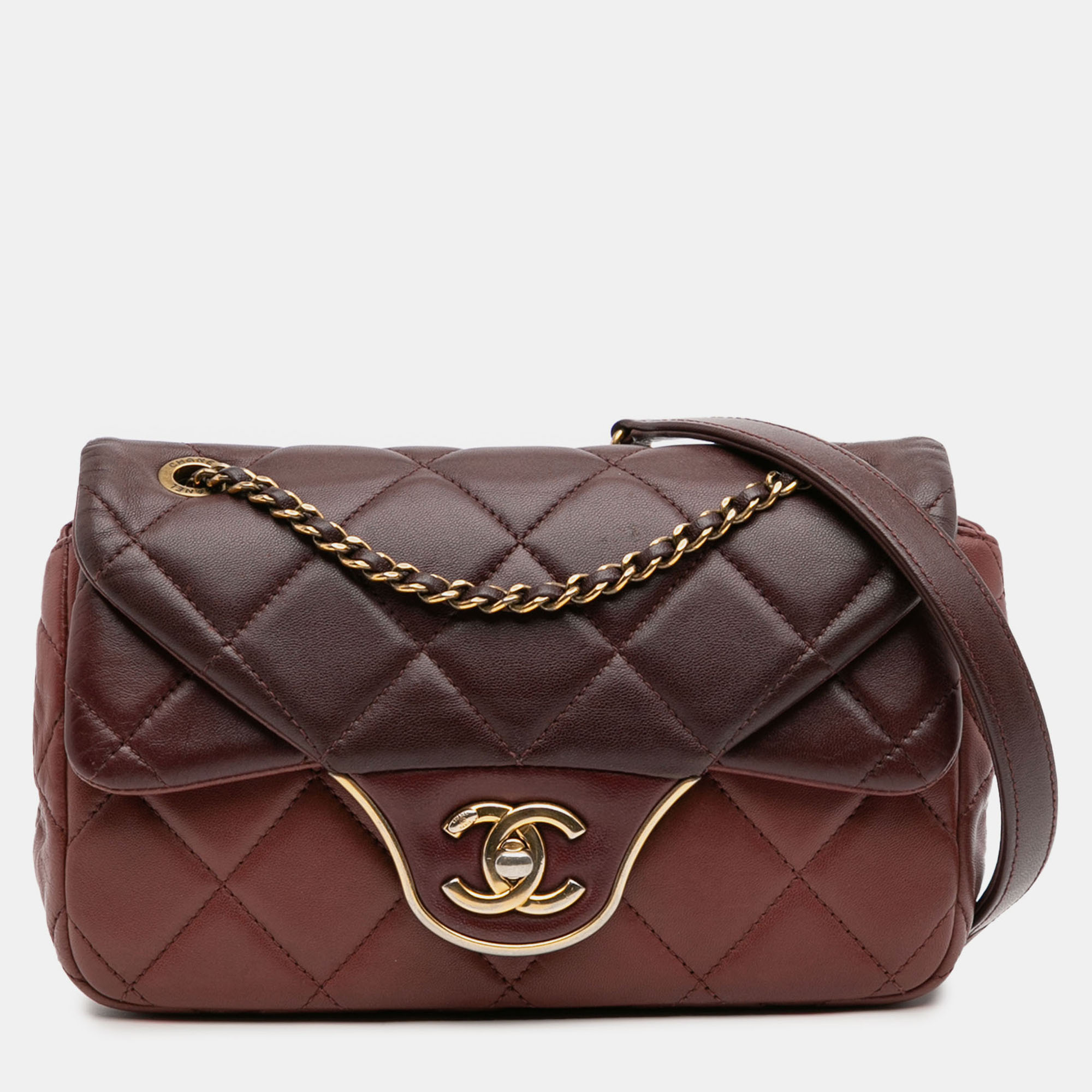 

Chanel Red CC Tricolor Quilted Lambskin Double Flap