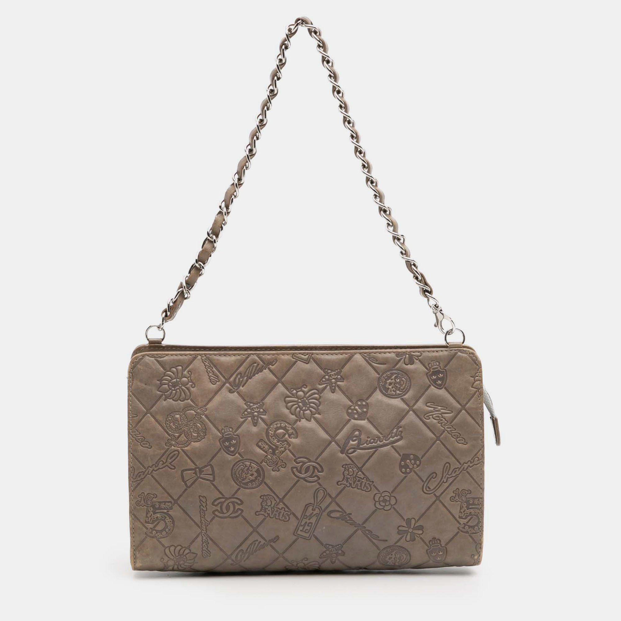 

Chanel Brown Embossed Lambskin Lucky Symbols Pochette