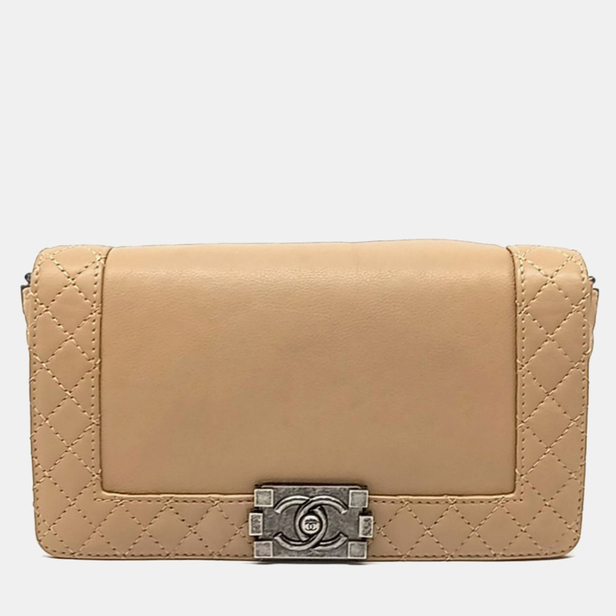 

Chanel Beige Leather Boy Bag Medium