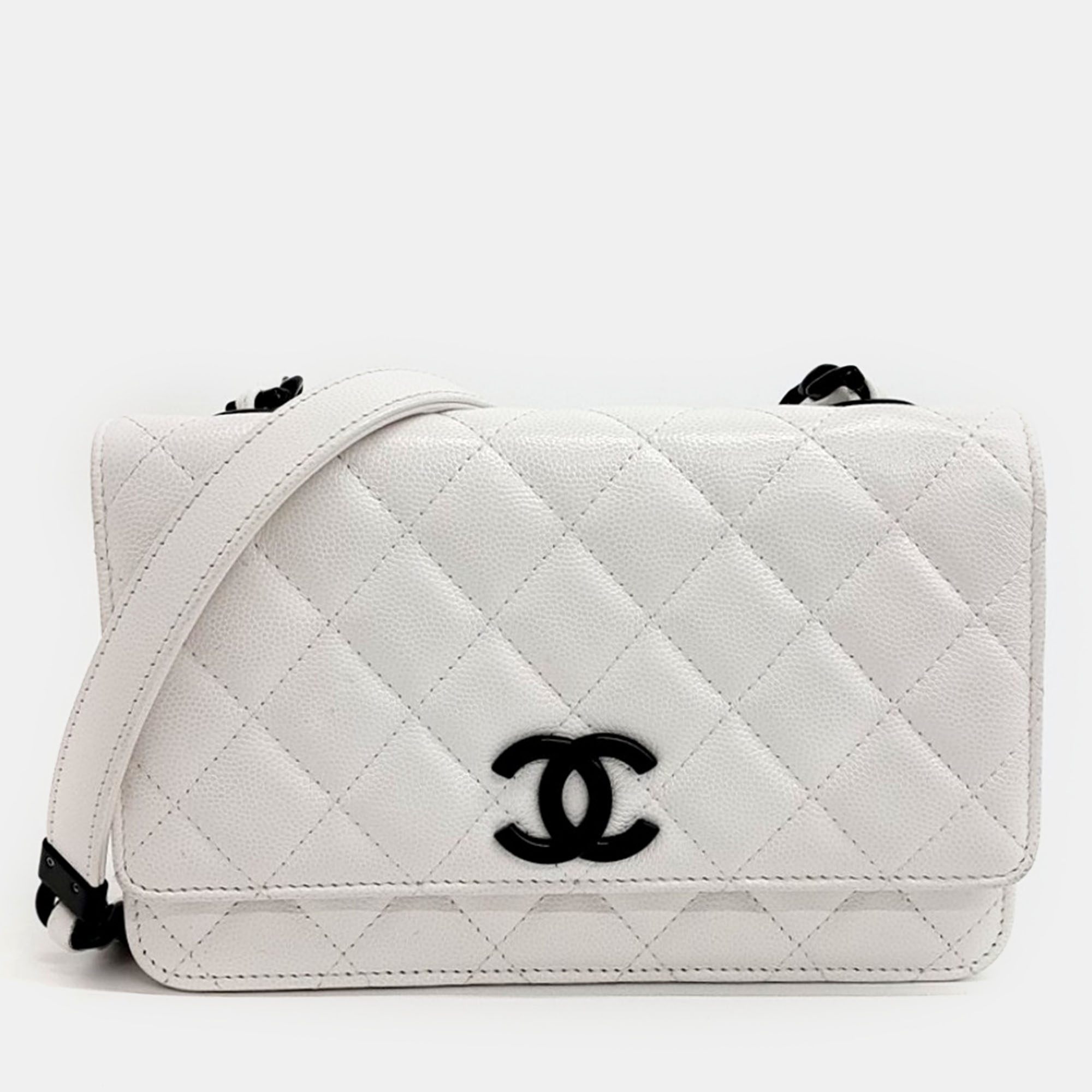 

Chanel White Caviar Leather Caviar WOC Crossbody Bag