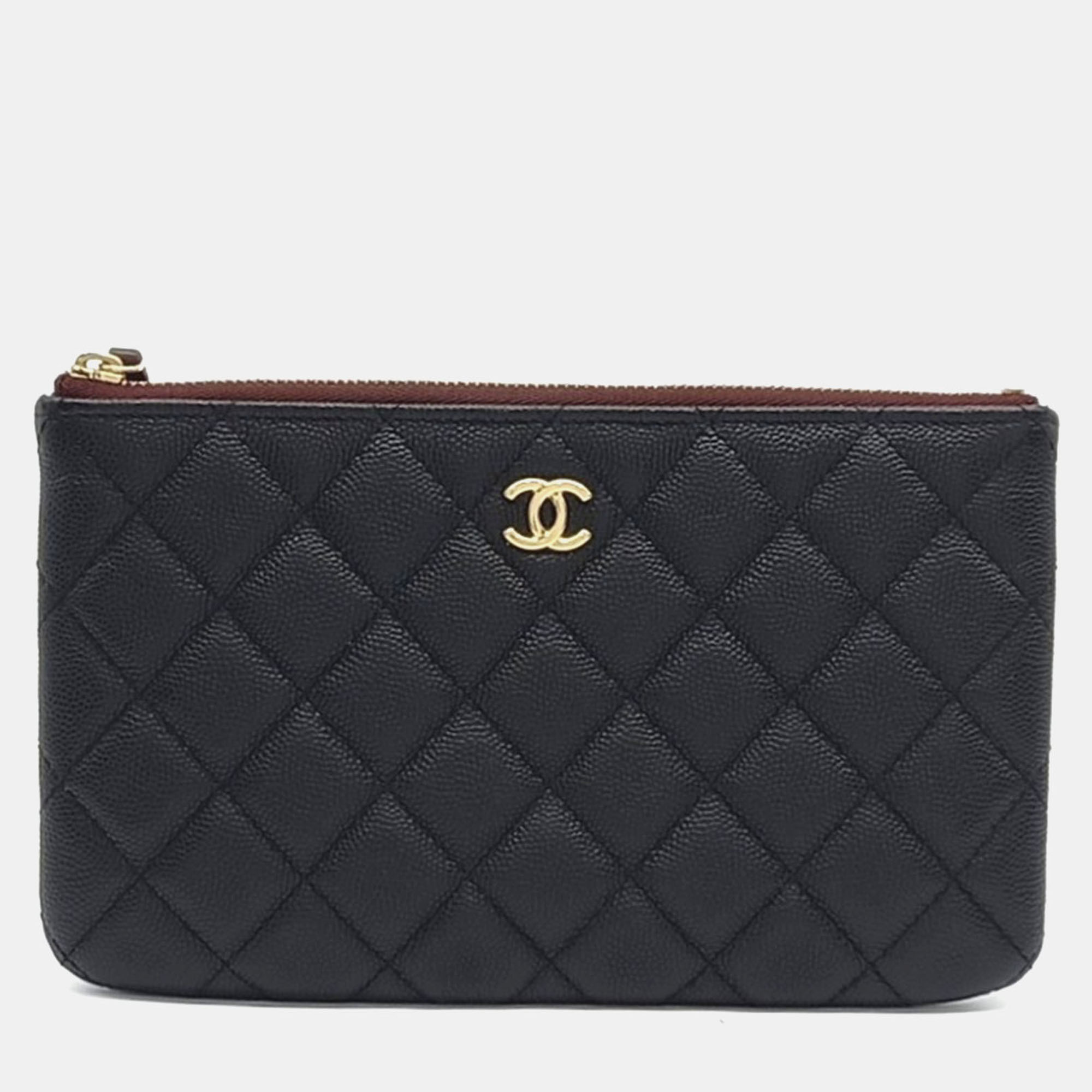 

Chanel Black Leather Caviar Pouch