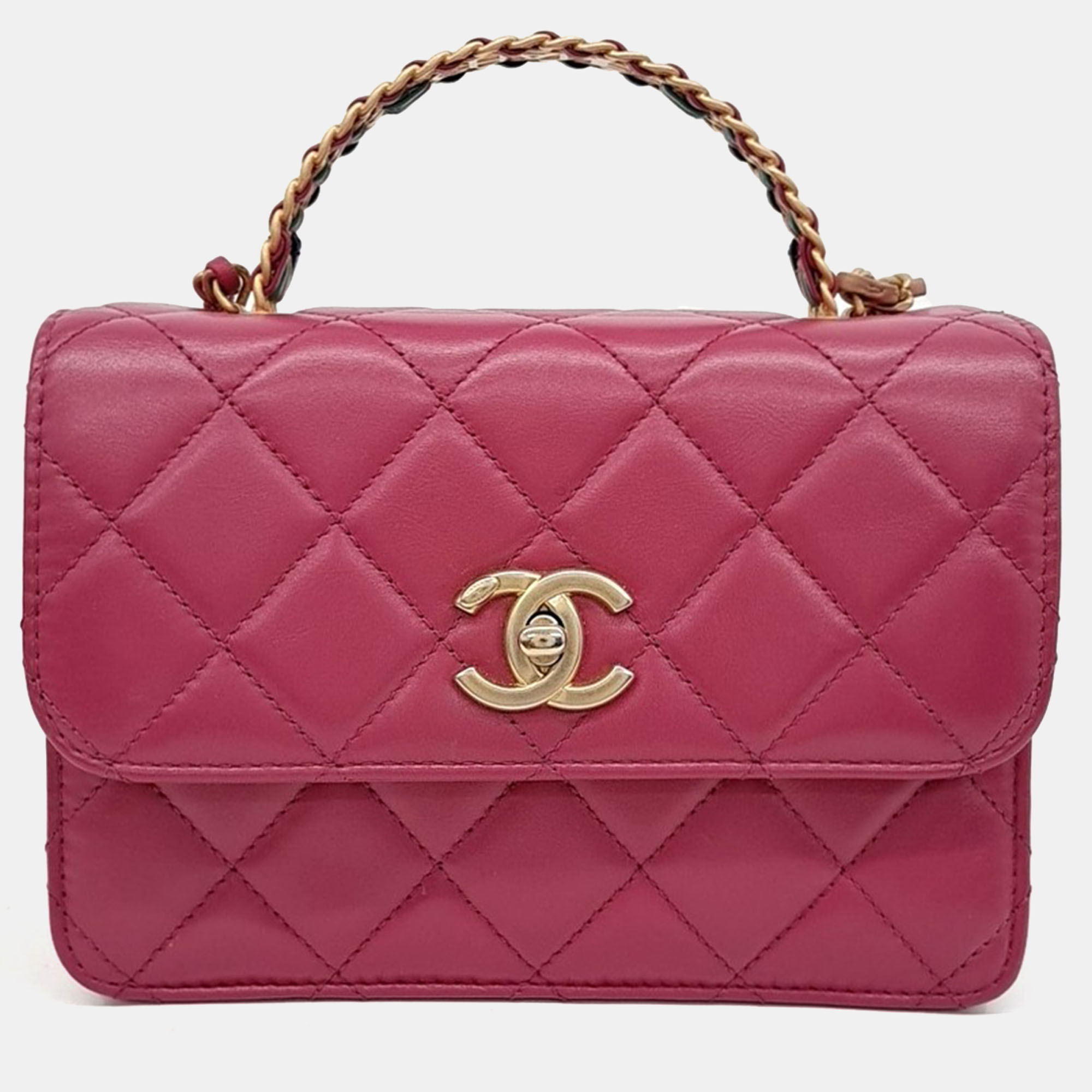 

Chanel Pink Leather Top Handle Shoulder Bag