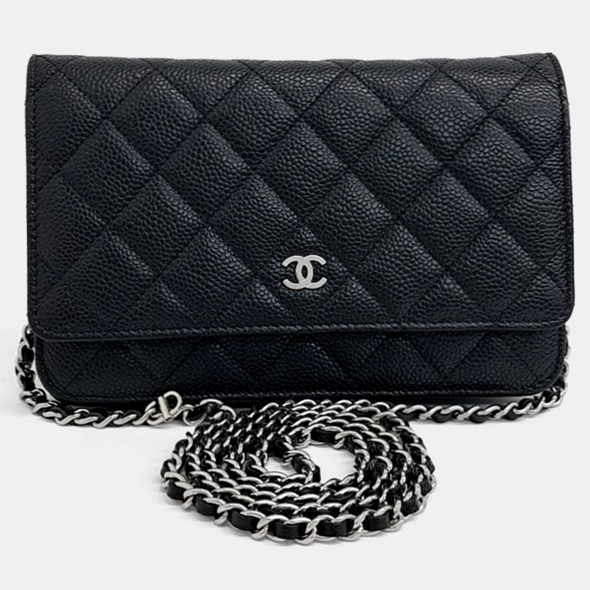 

Chanel Black Leather Caviar WOC Mini Crossbody Bag