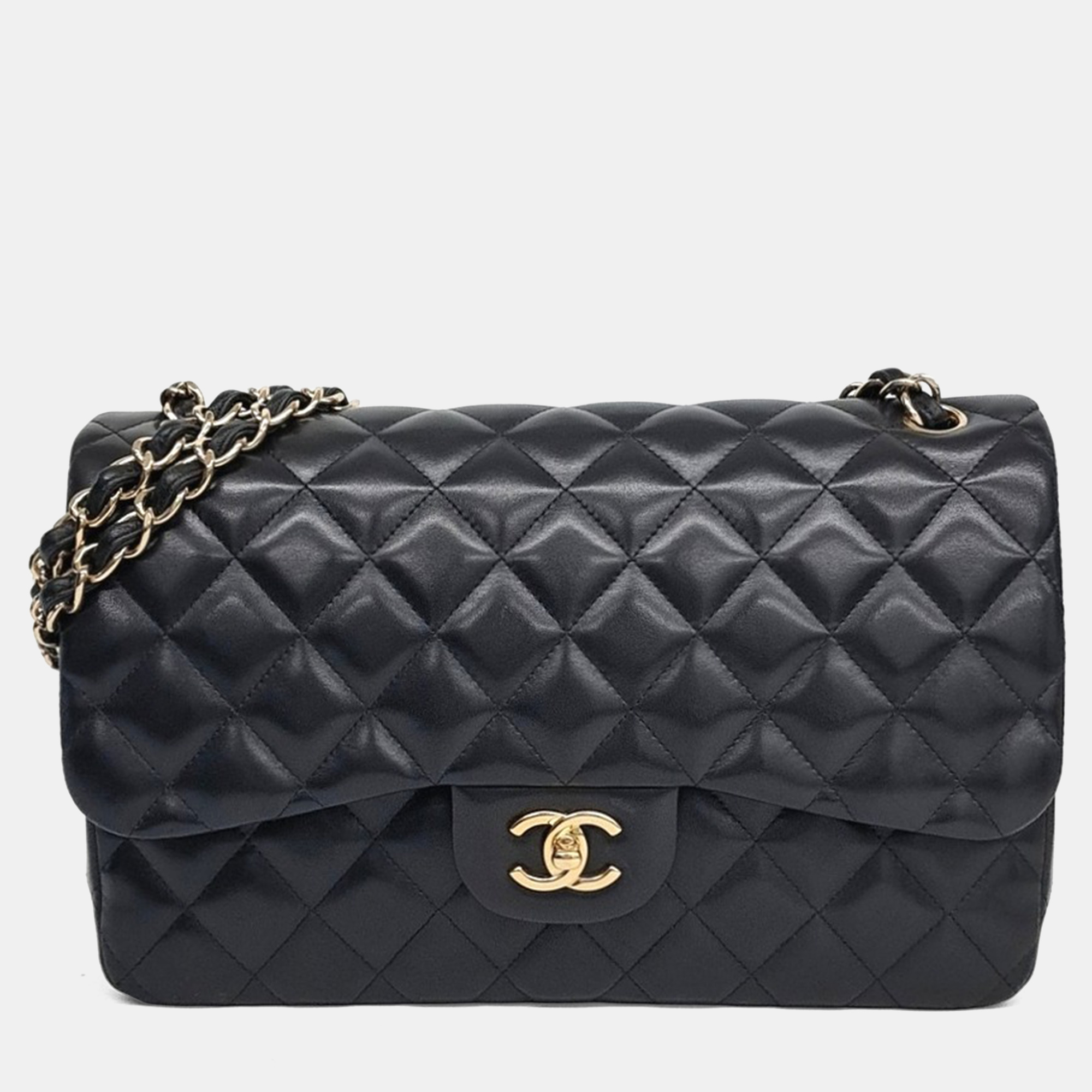 

Chanel Black Leather Classic Jumbo