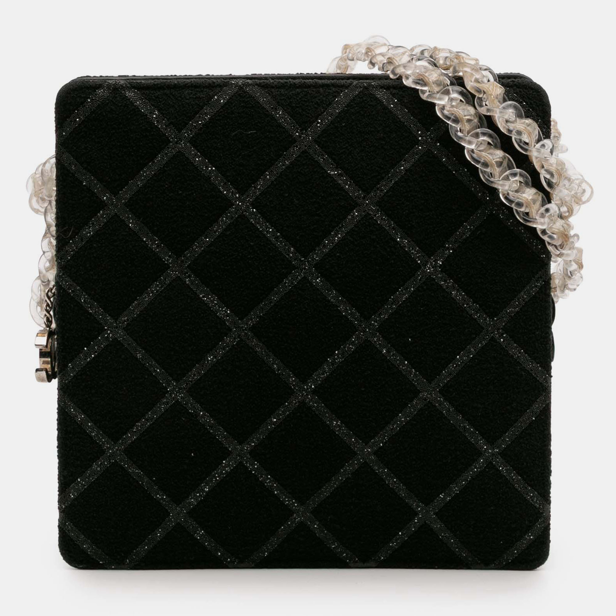 

Chanel Black CC Tweed Chain Fantasy Crossbody