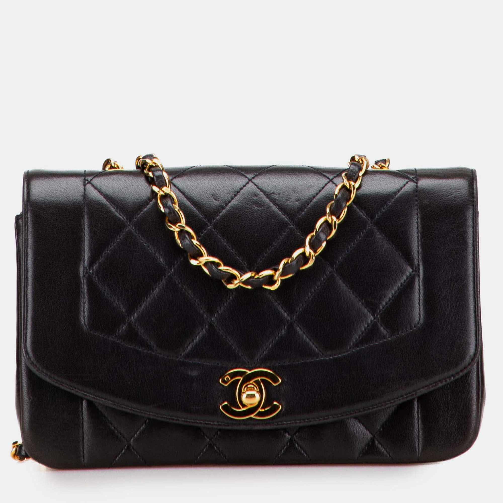 

Chanel Black Small Lambskin Diana Flap