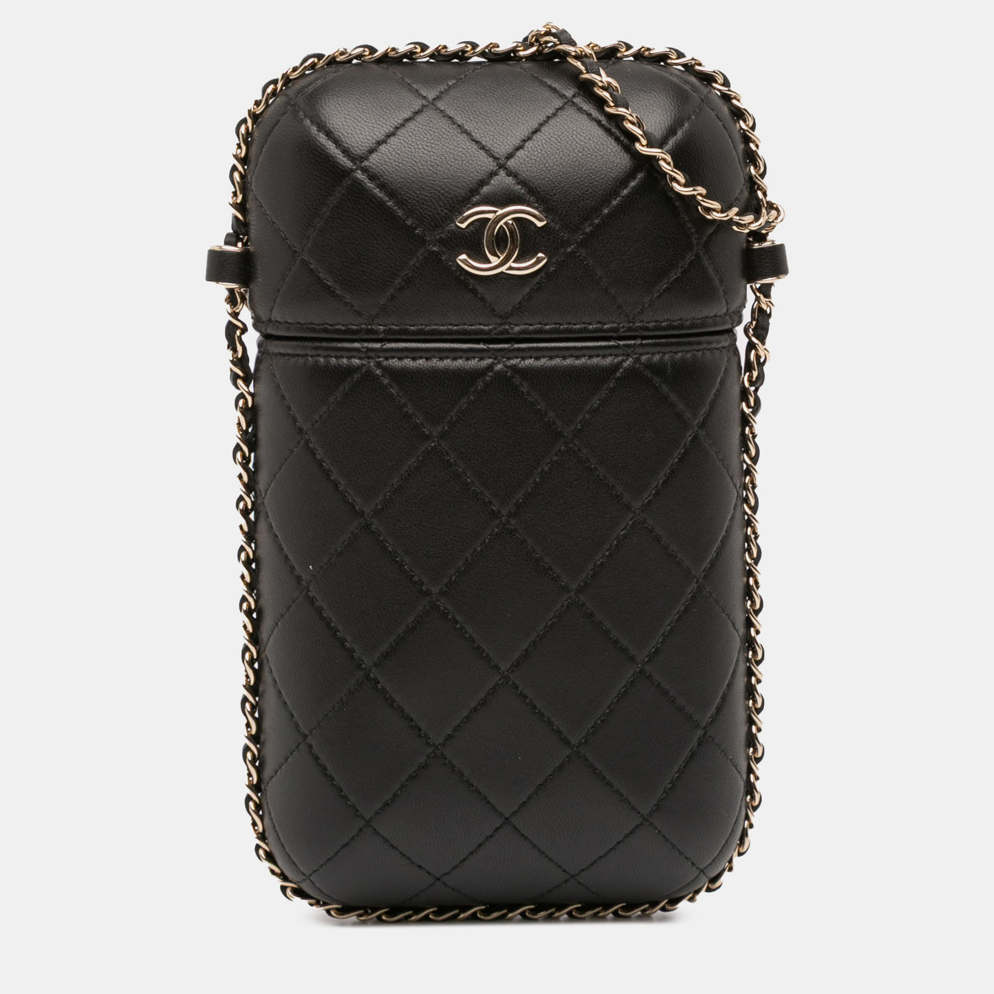 

Chanel Black CC Quilted Lambskin Chain Around Phone Holder