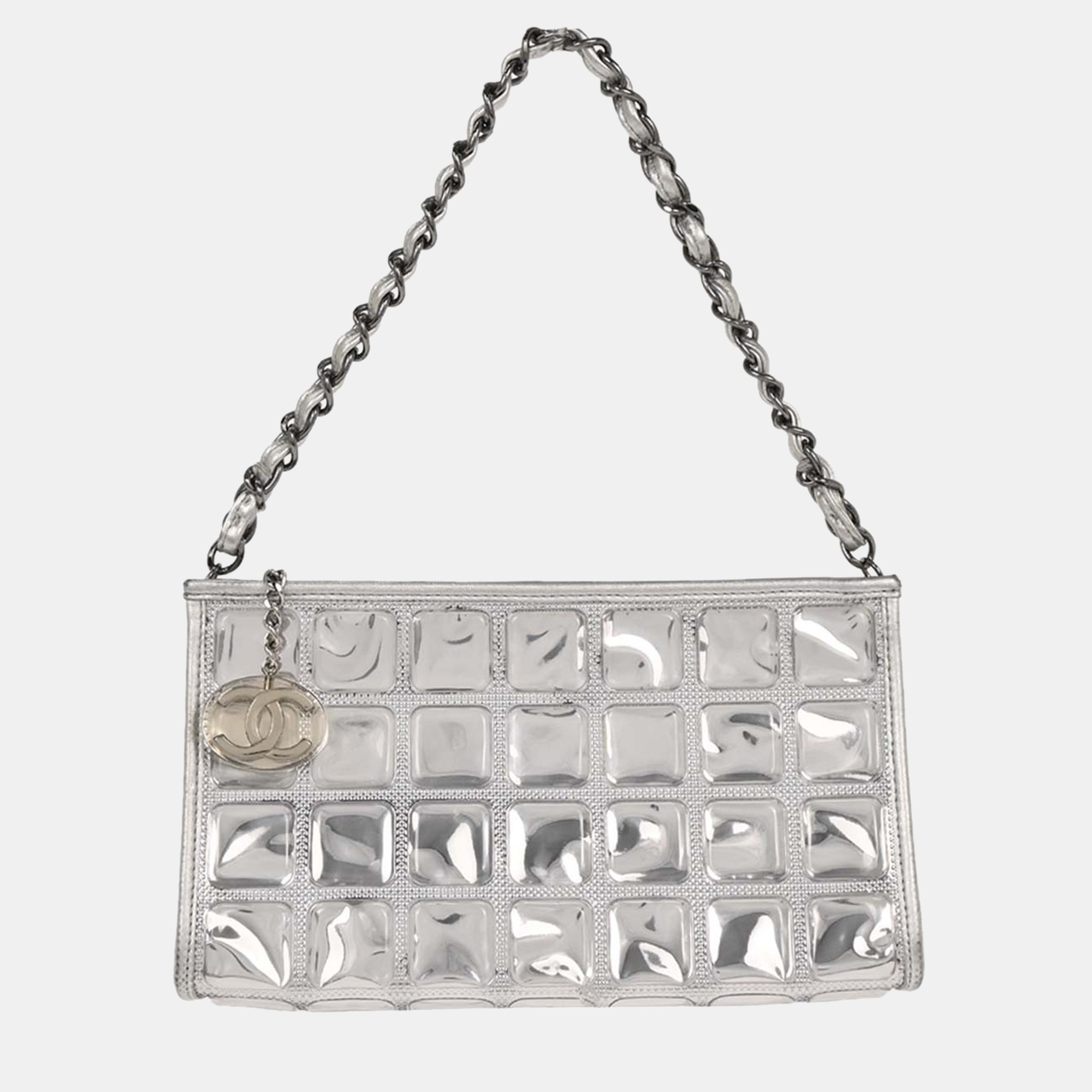 

Chanel Silver PVC Lambskin Ice Cube Shoulder Bag