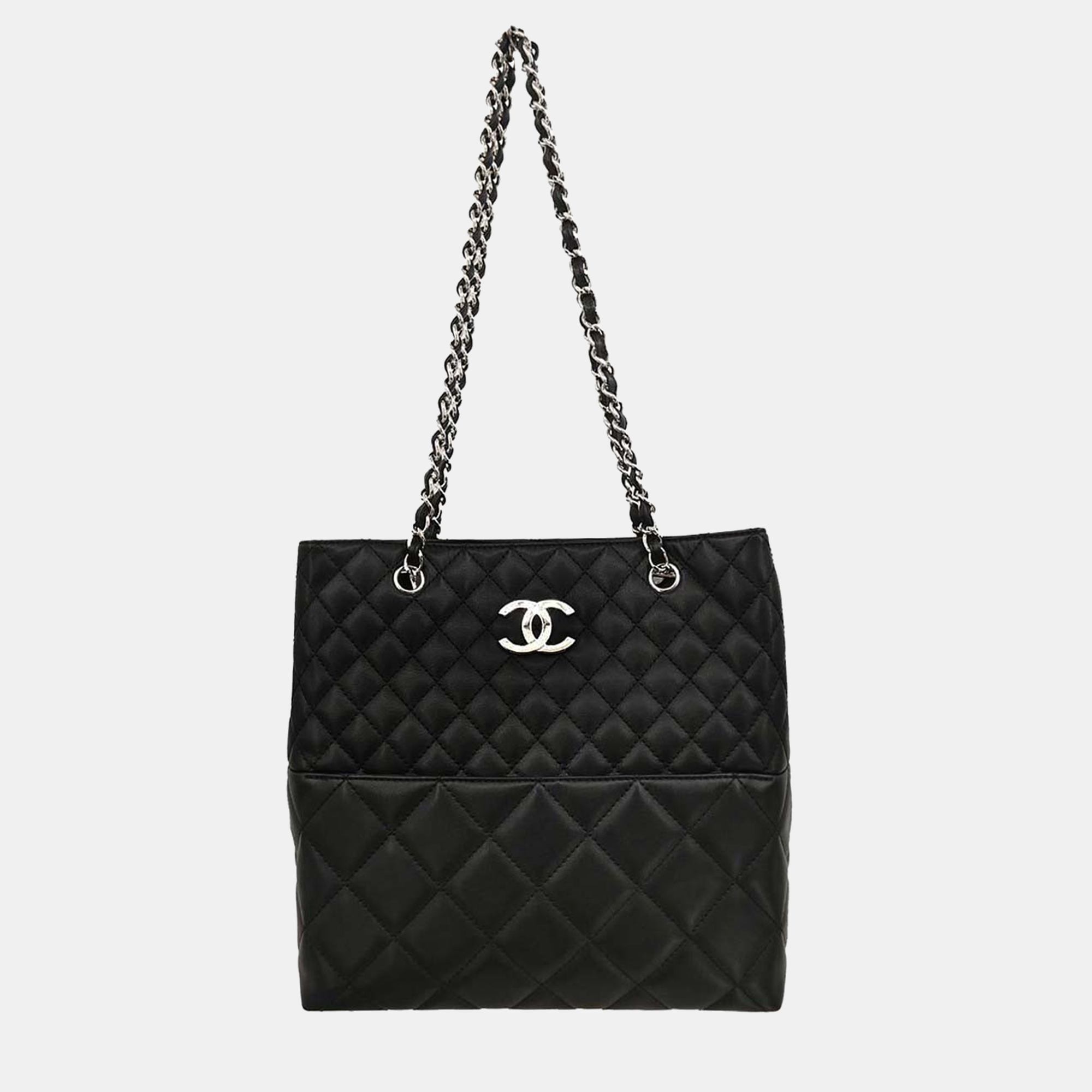 

Chanel Black Calfskin Shoulder Tote Bag