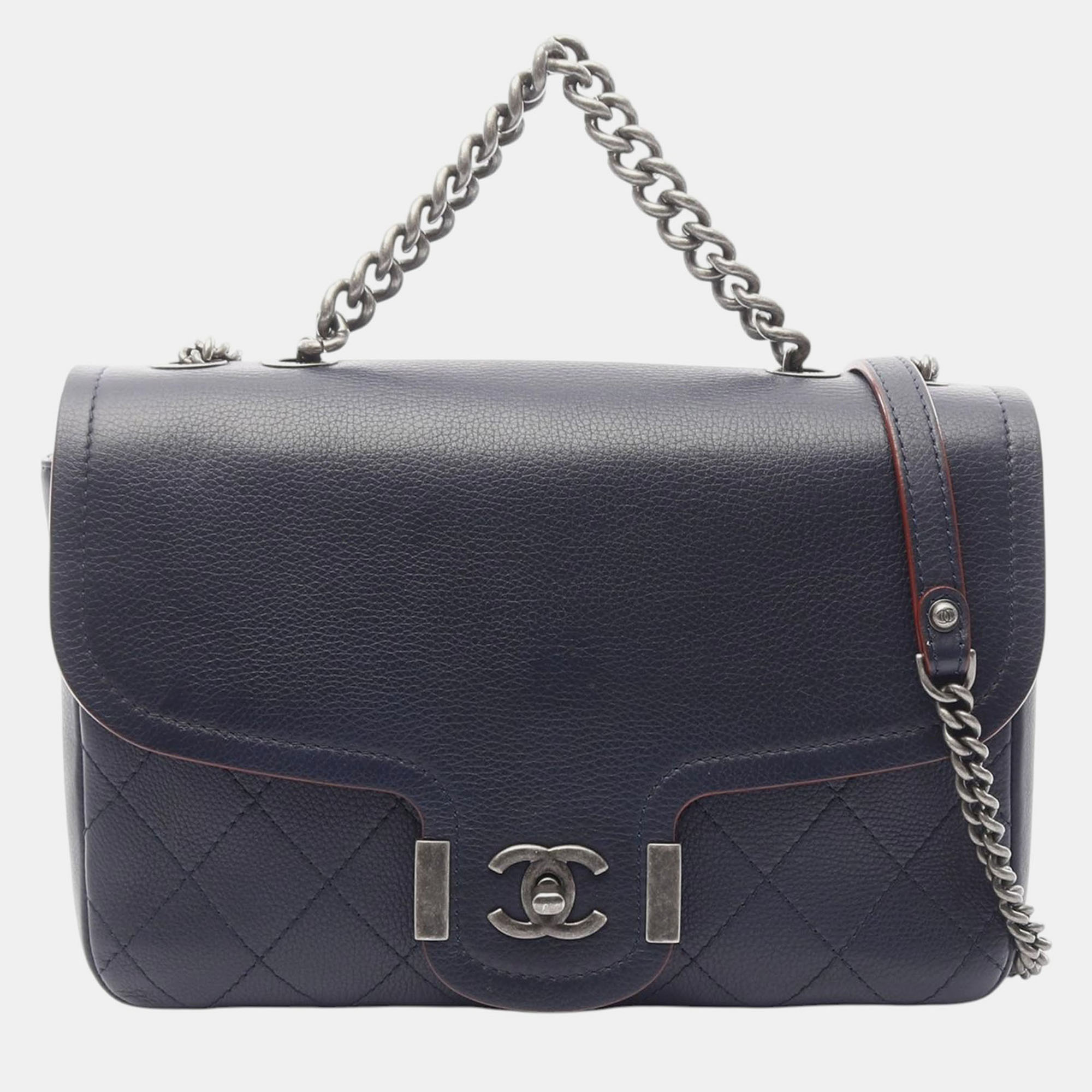 

Chanel Blue Paris Greece Calfskin Archi Chic Flap
