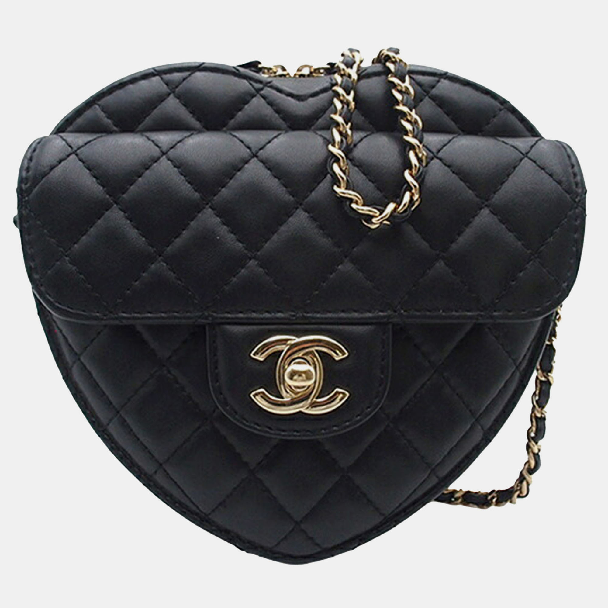 

Chanel Black Lambskin CC in Love Heart Crossbody