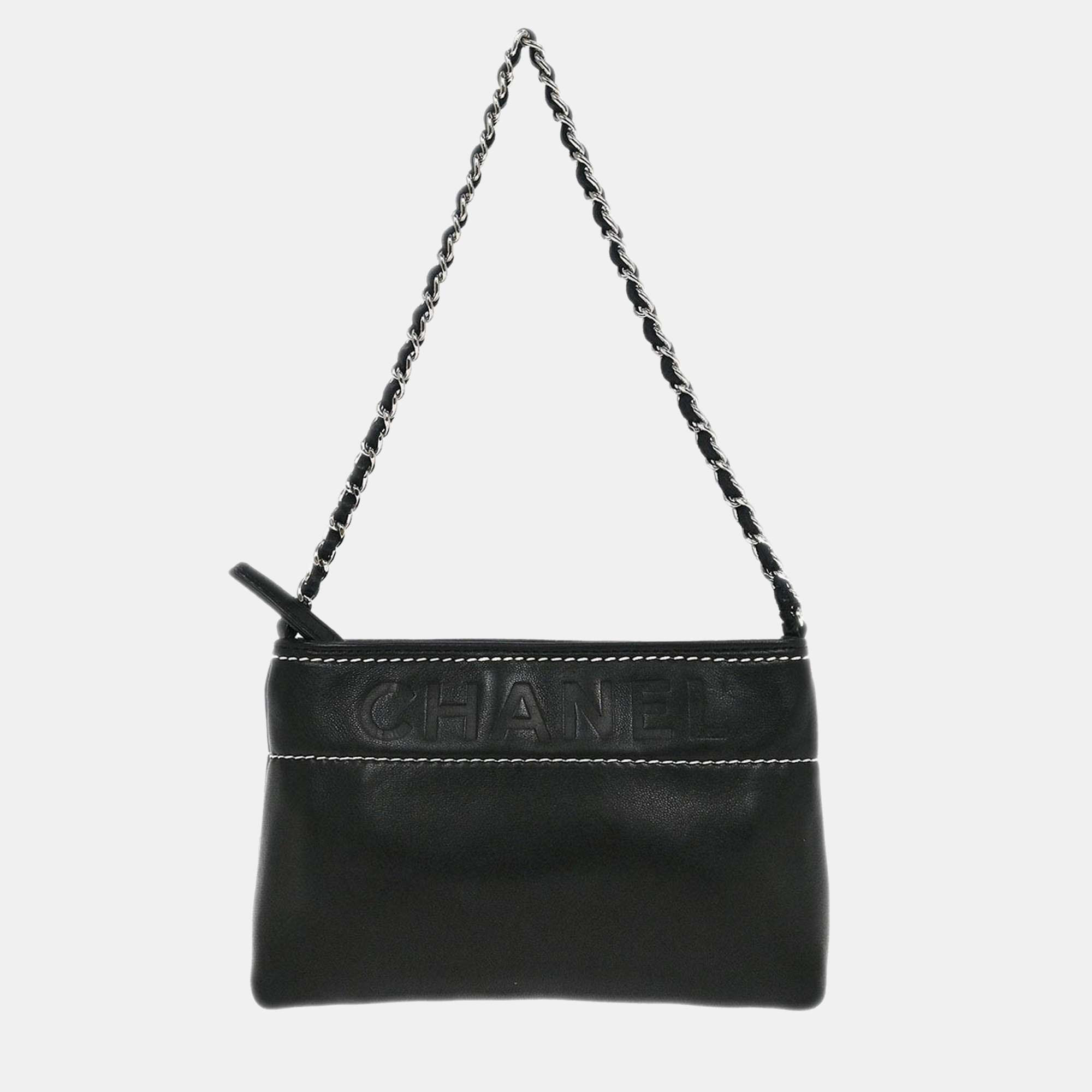 

Chanel Black Lambskin Pouch Handbag