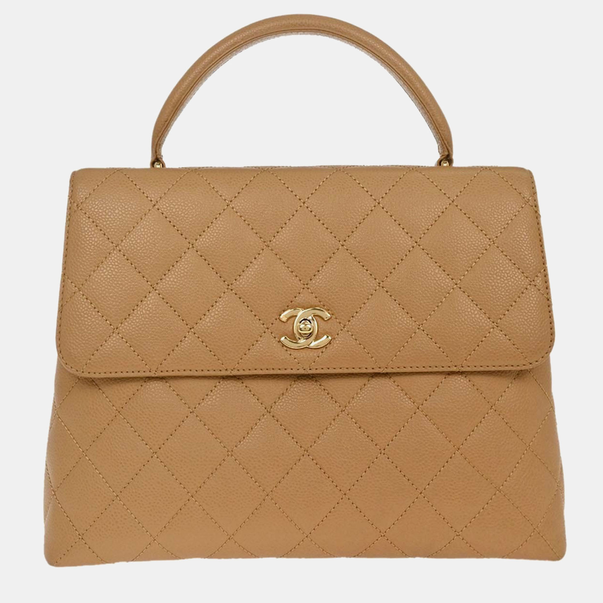 

Chanel Beige Calfskin Top Handle Handbag