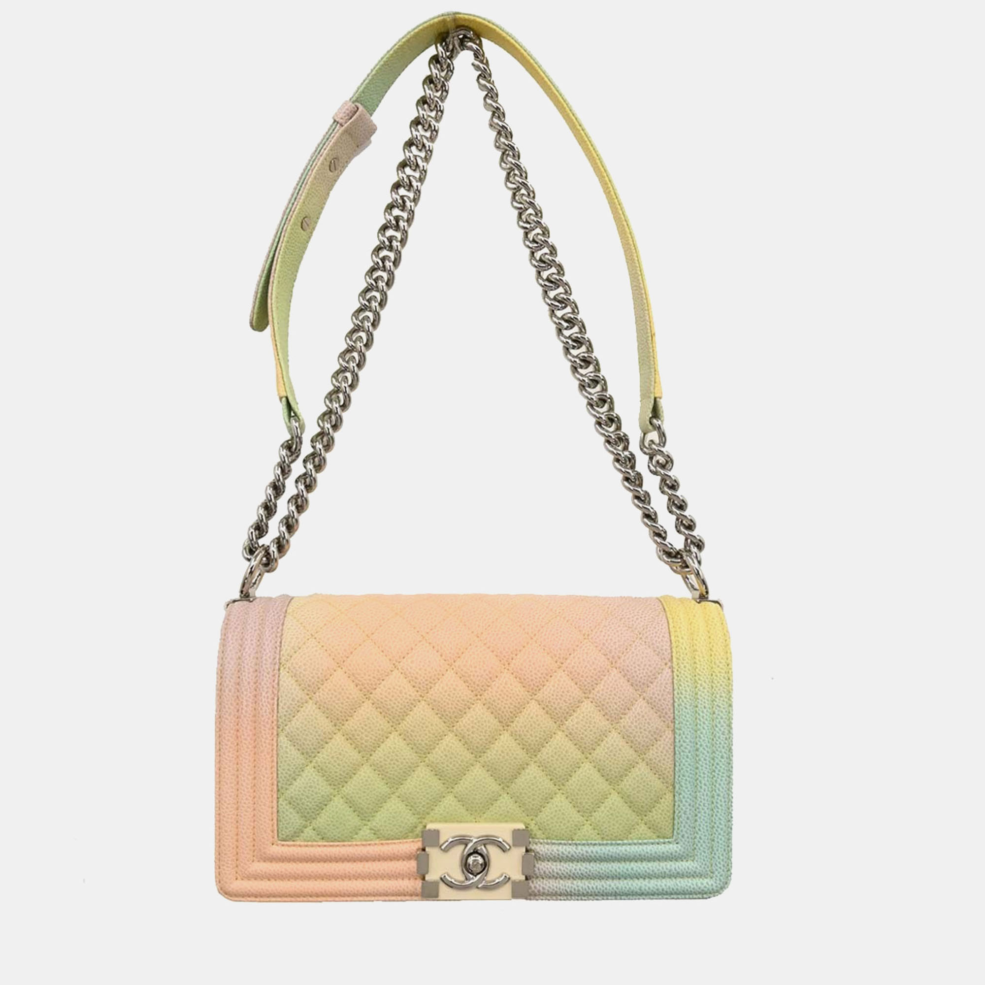 

Boy Chanel Pastel Color Calfskin Medium Shoulder Bag, Multicolor