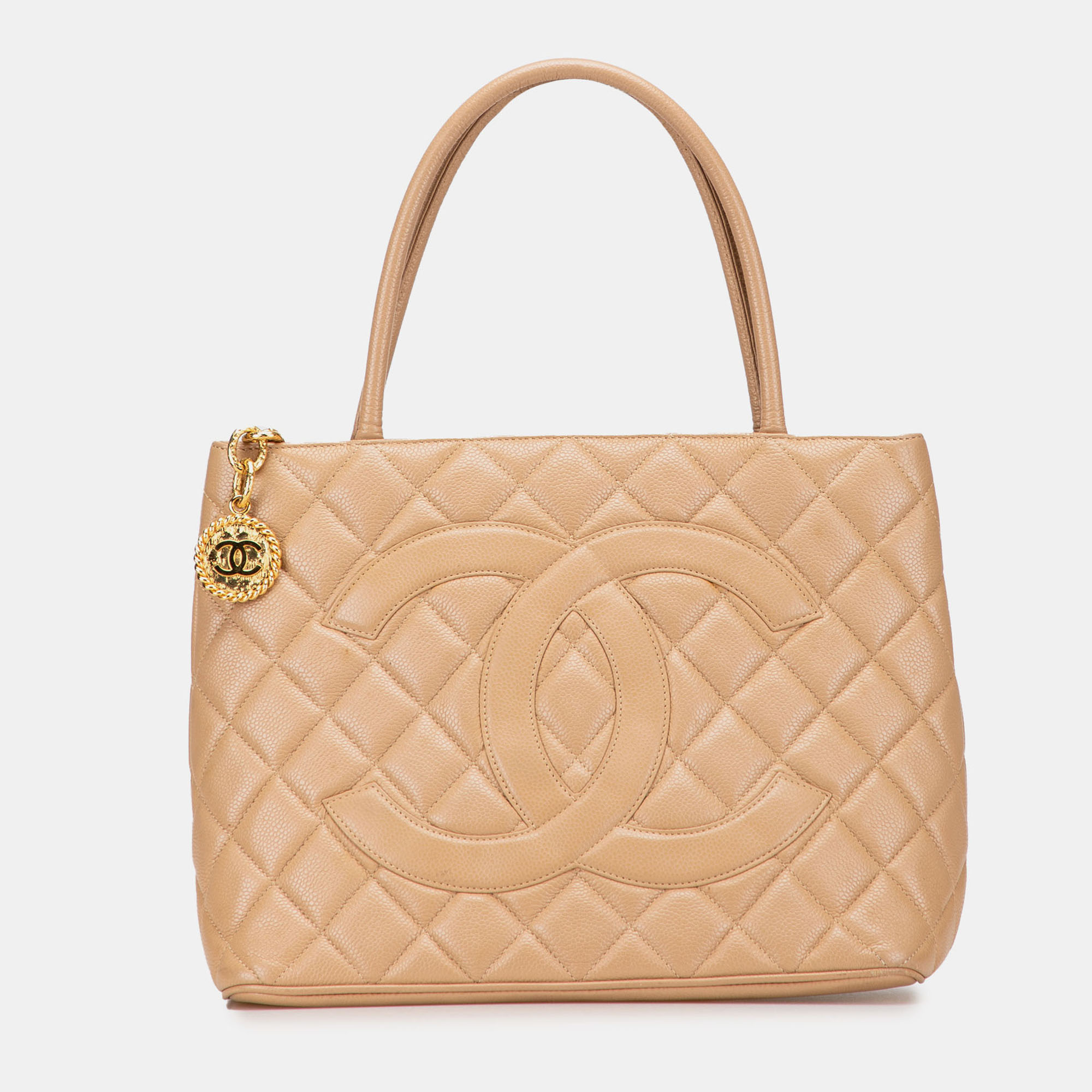 

Chanel Beige Caviar Medallion Tote
