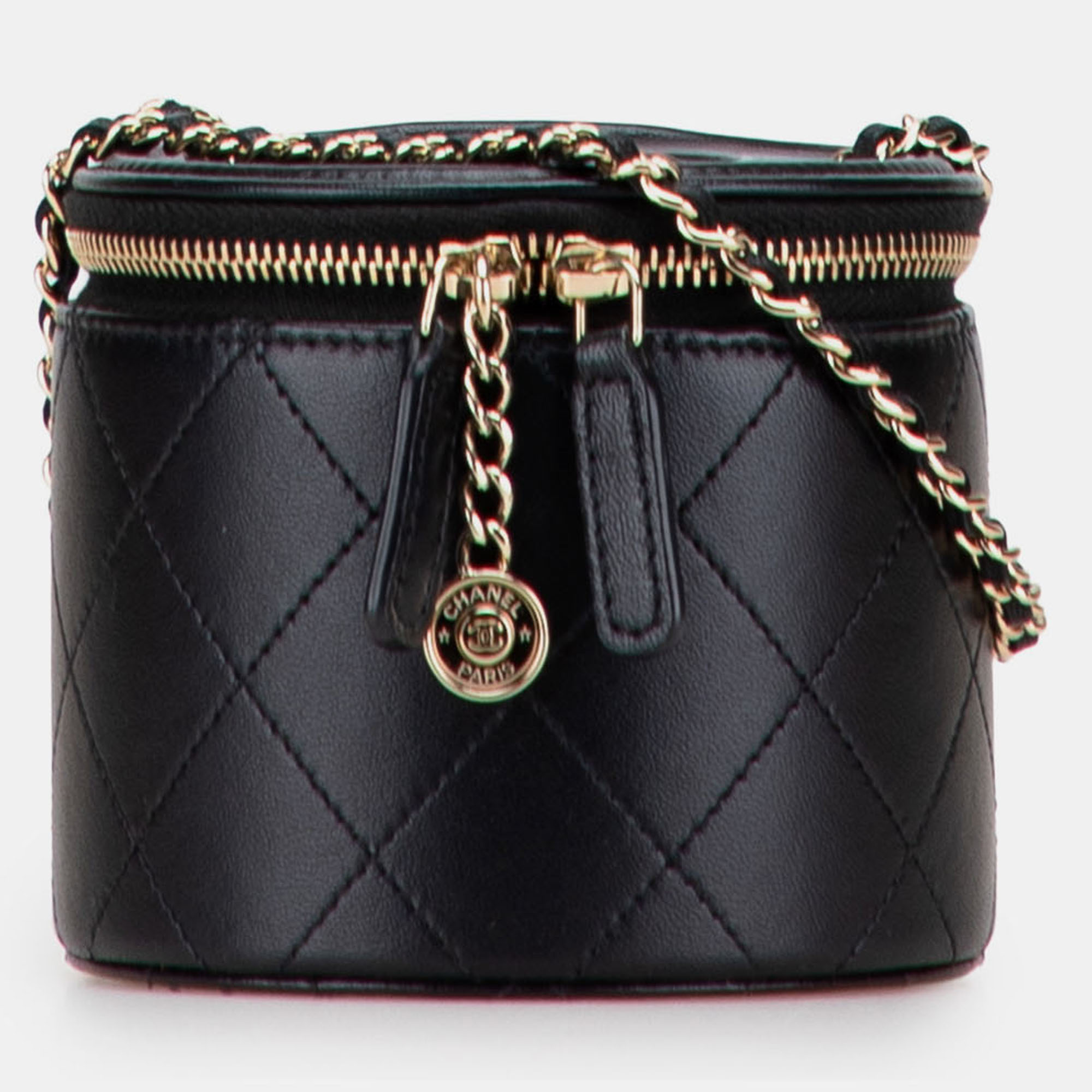 

Chanel Quilted Lambskin Chain and Charm Vanity Case, Black