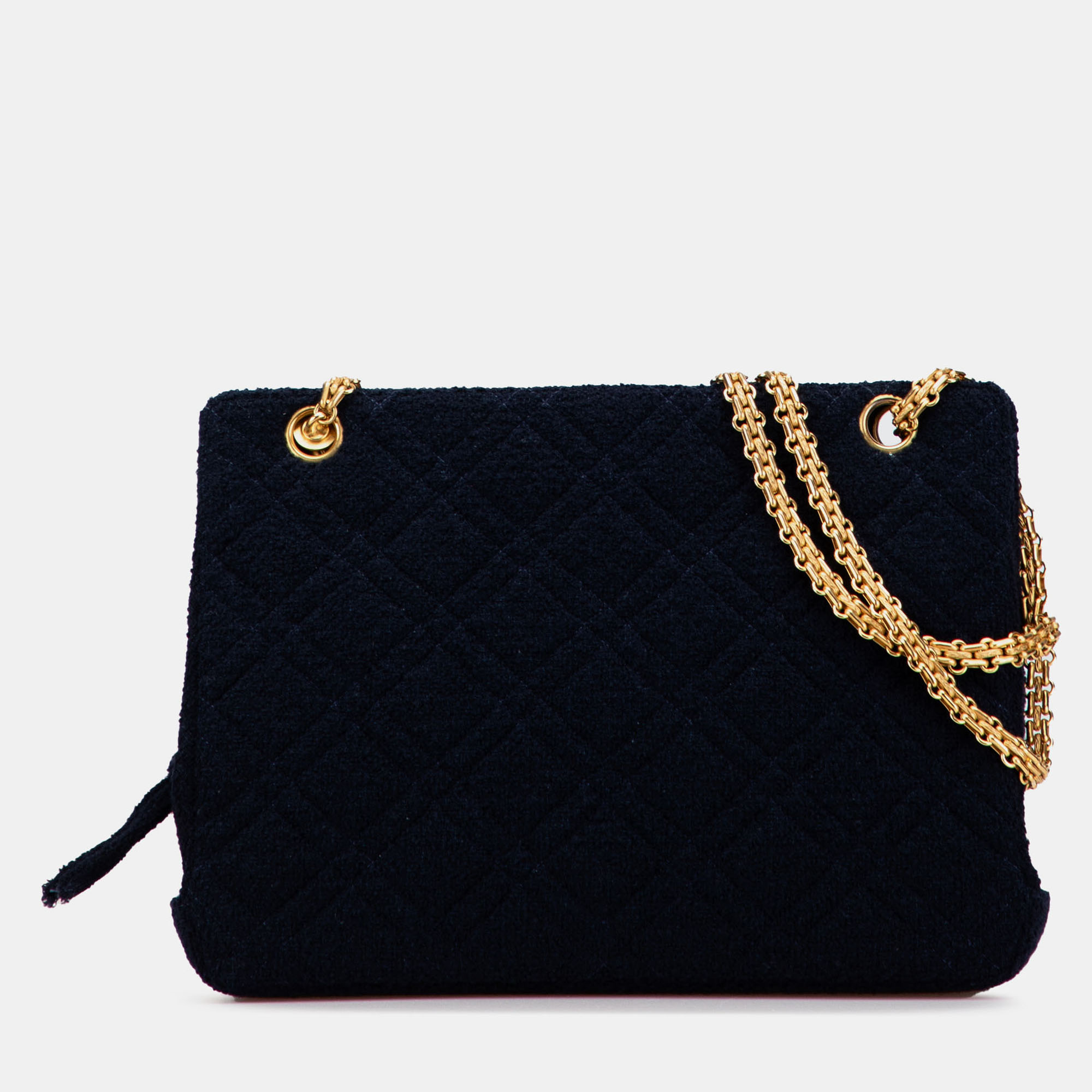 

Chanel Blue Quilted Terry Cloth Frame Bag