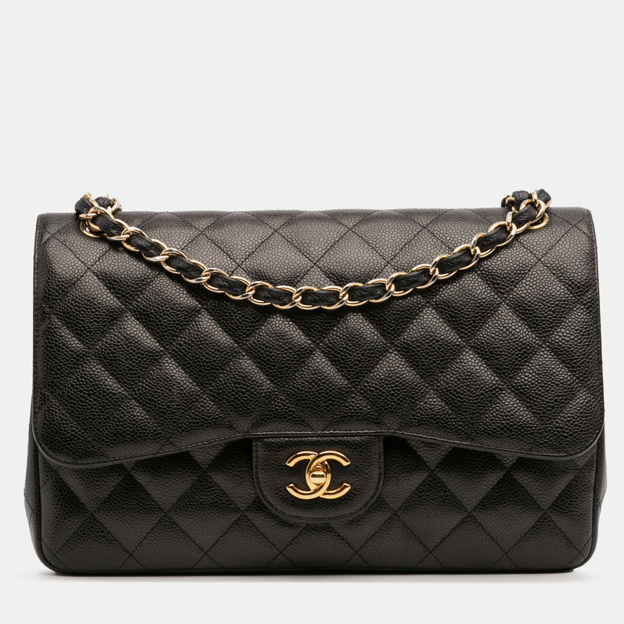 

Chanel Black Jumbo Classic Caviar Double Flap
