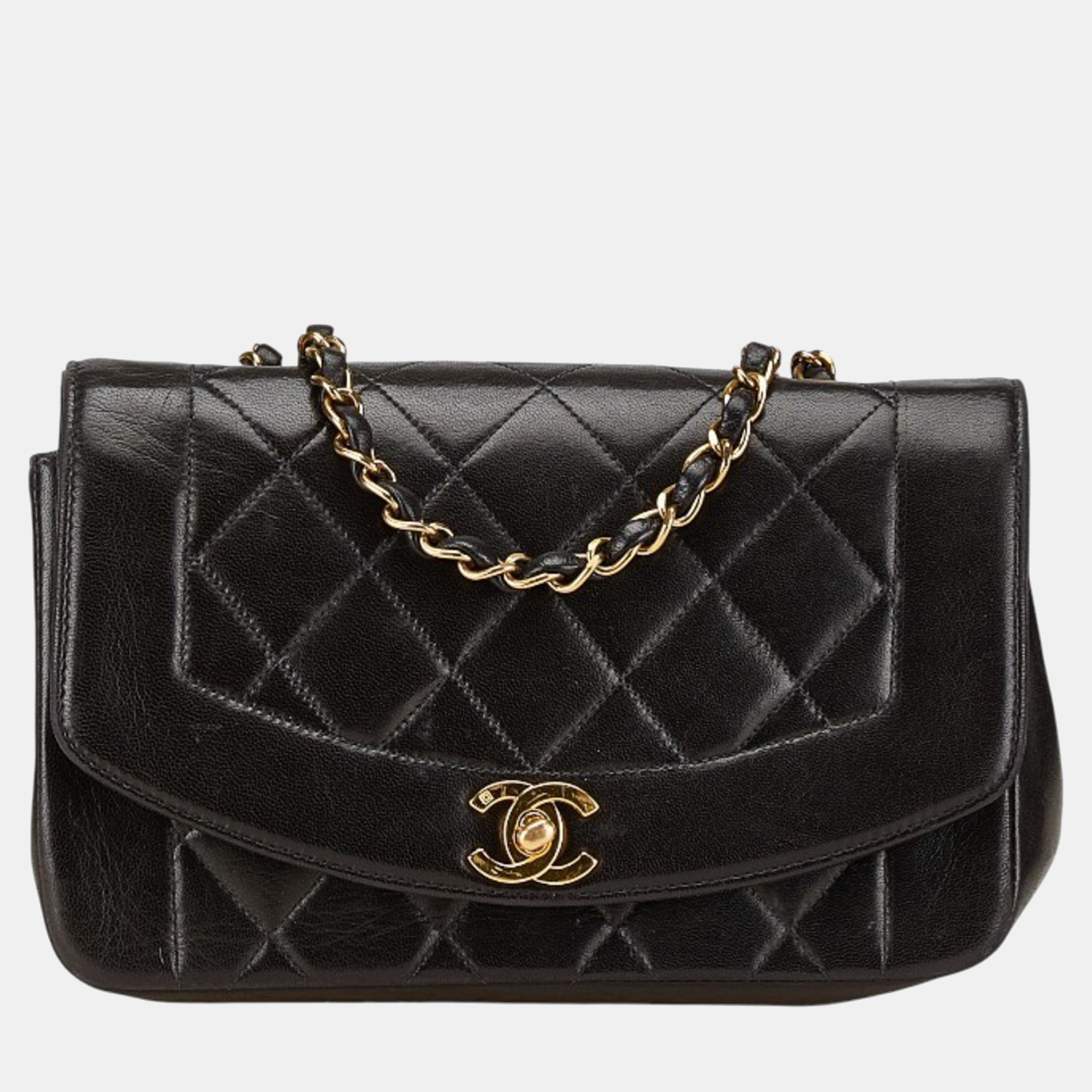 

Chanel Matelasse Diana 22 Coco Mark Black Lambskin Shoulder Bag