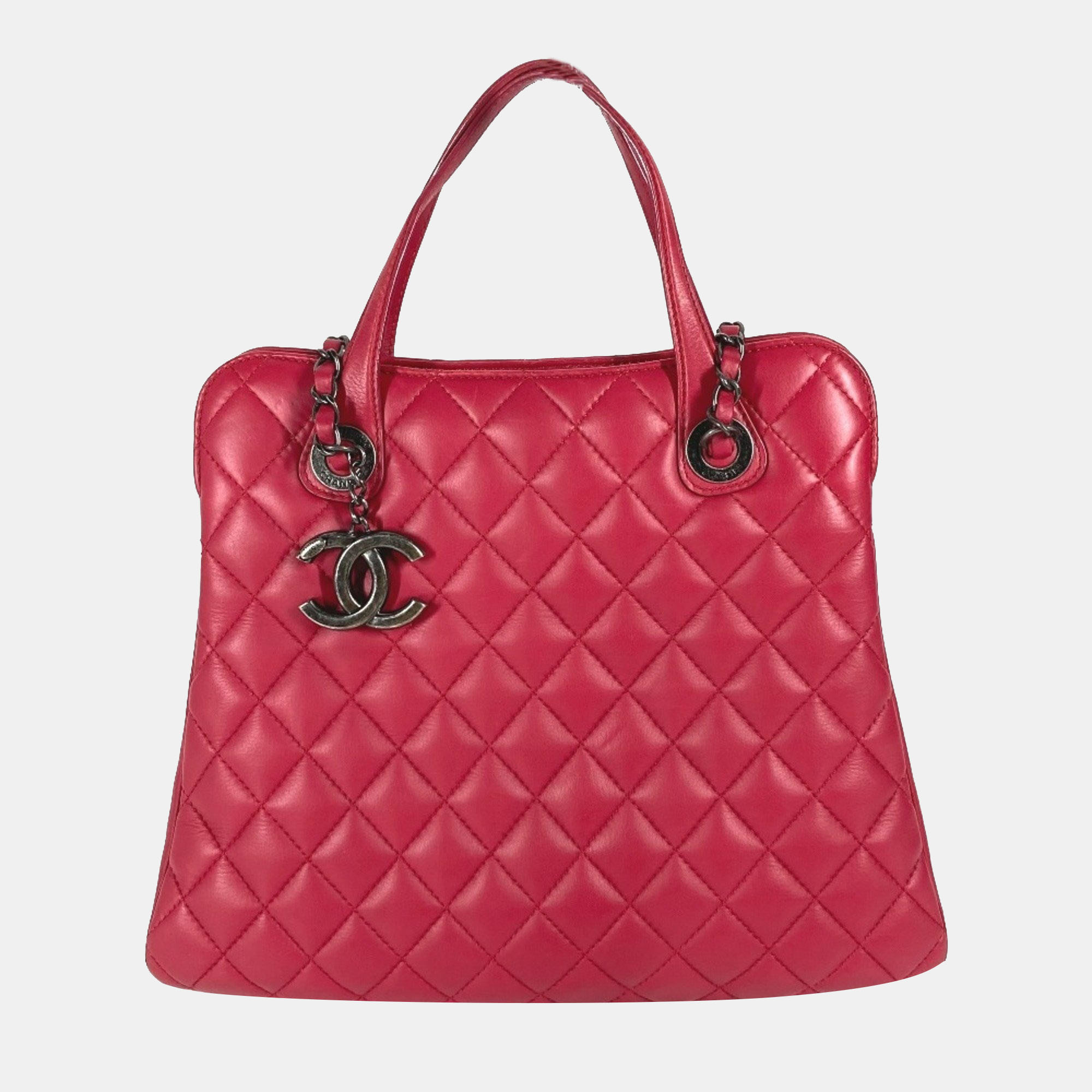 

Chanel Handbag Shoulder Bag Cc Coco Mark Matelasse Quilted 2-Way Chain Tote Lambskin Pink