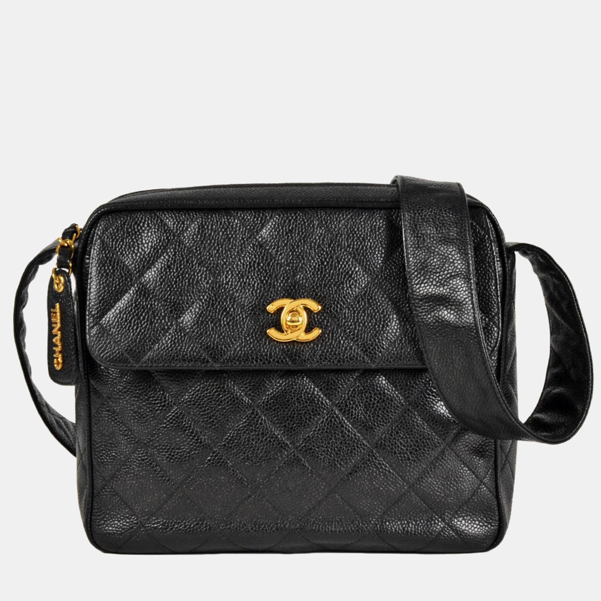 

Chanel Coco Mark Matelasse Chain Shoulder Bag Caviar Skin Black