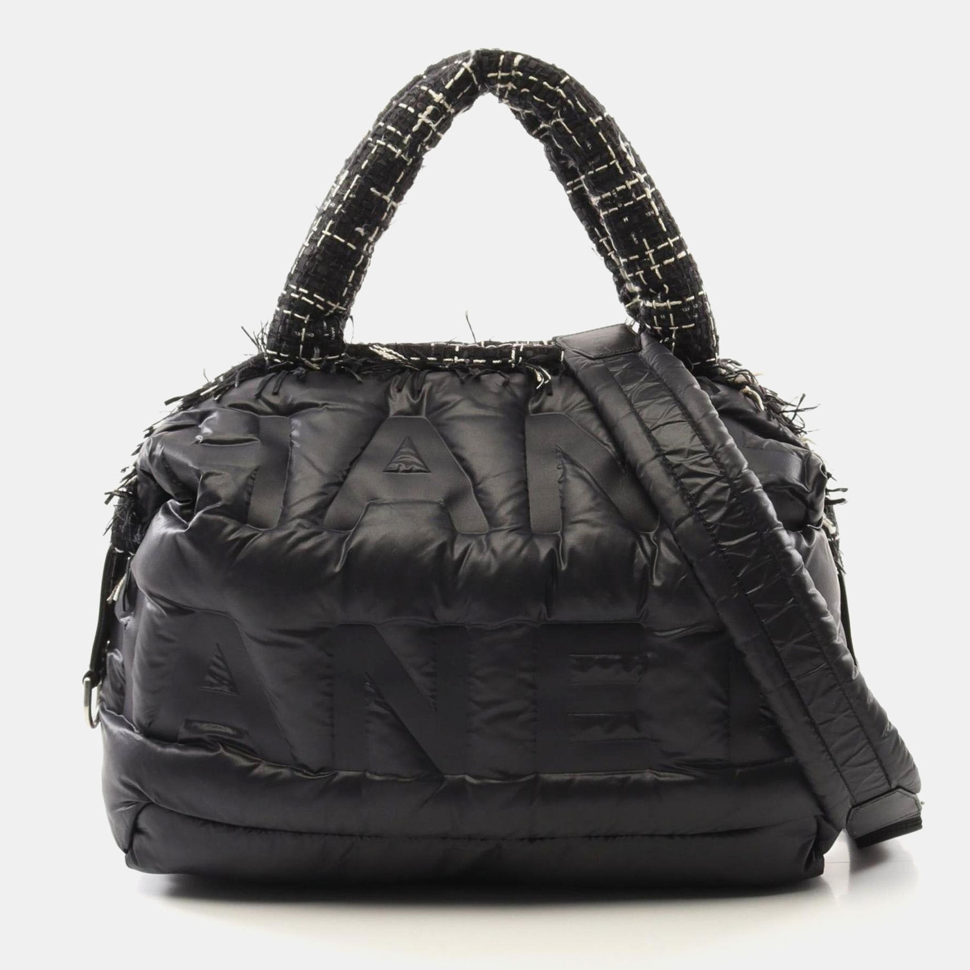 

Chanel Doudonne Coconage Tote Bag Nylon Leather Fabric Black