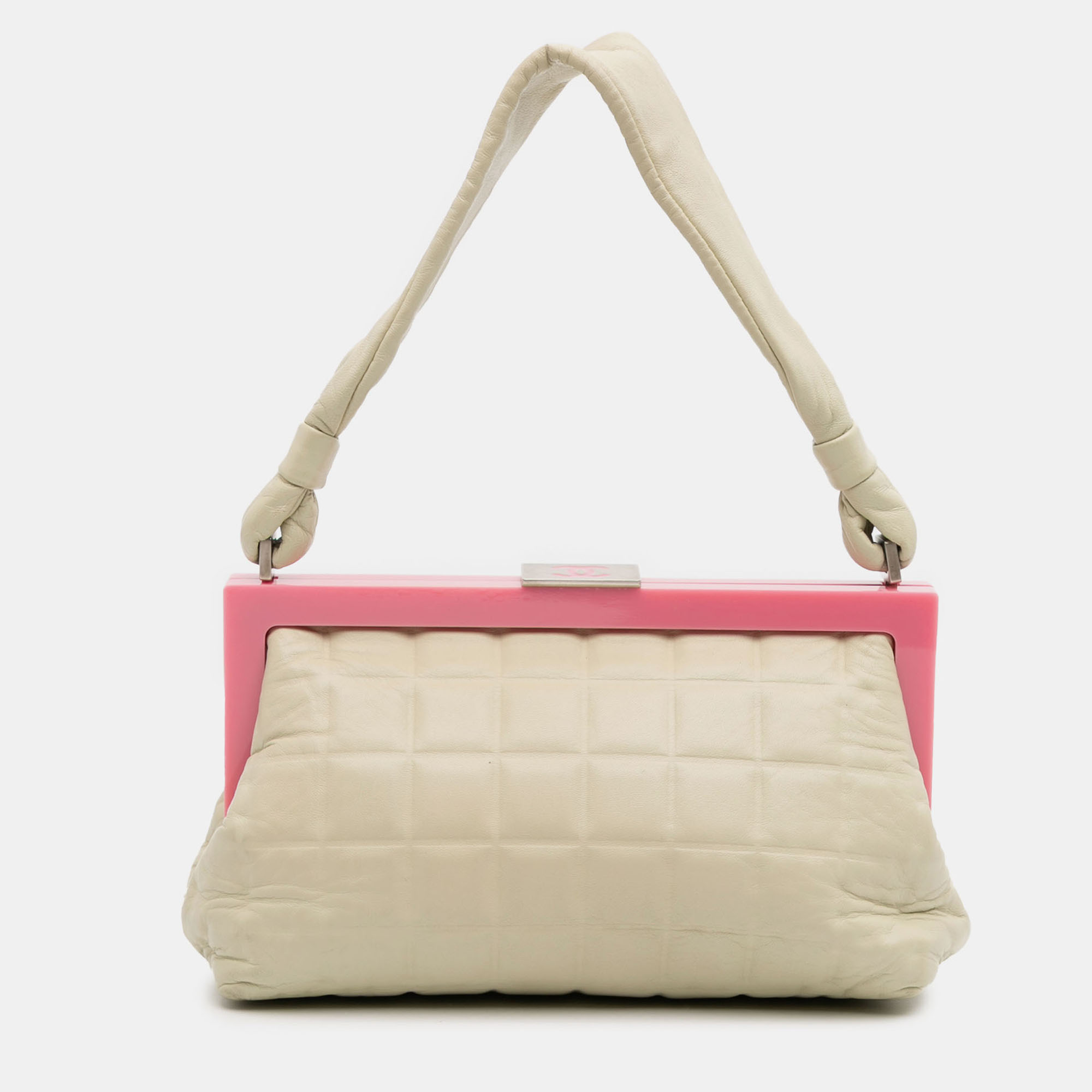 

Chanel Cream Chocolate Bar Lambskin Frame Bag