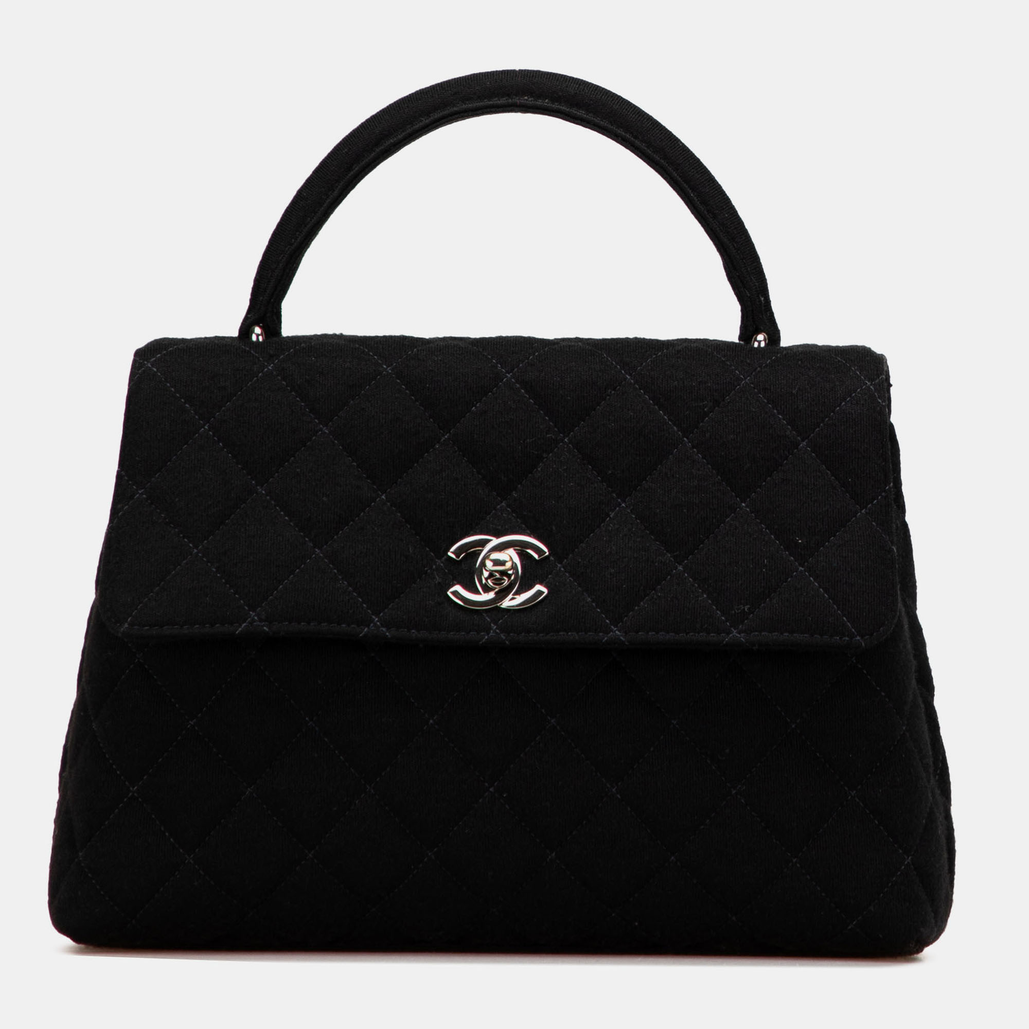 

Chanel Black CC Quilted Jersey Kelly Top Handle Bag