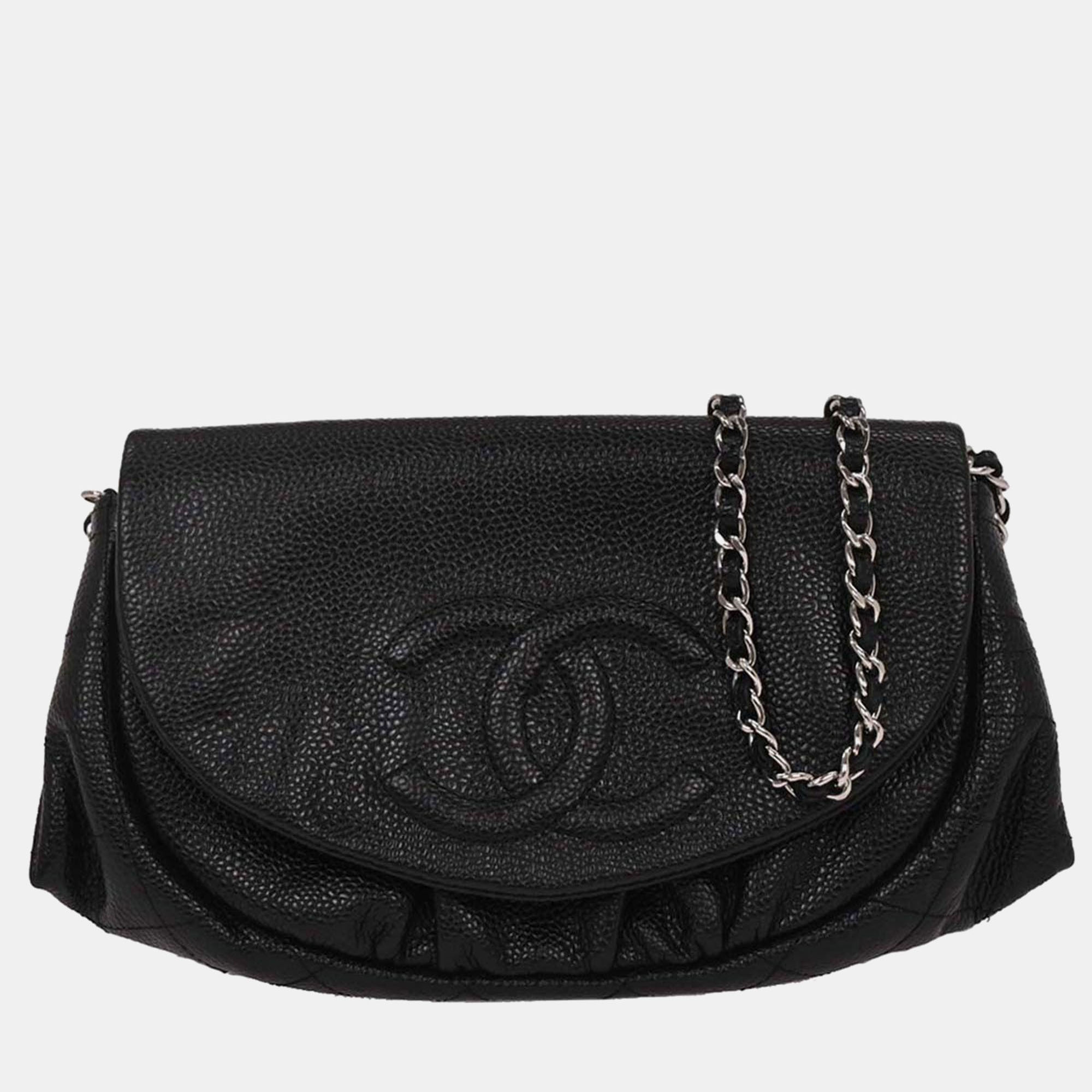 

Chanel Black Calfskin Half-Moon WOC Wallet On Chain
