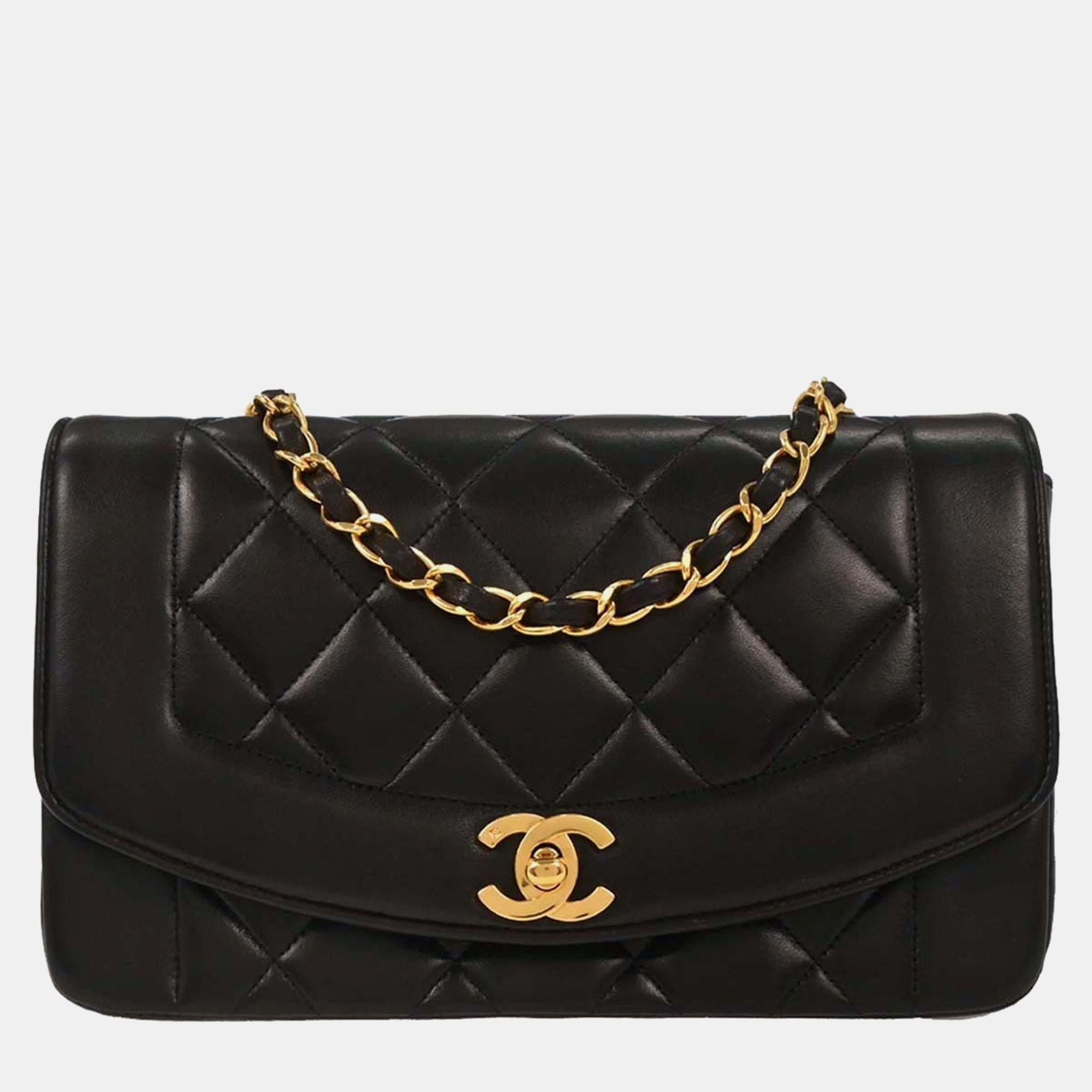 

Chanel Black Lambskin Small Diana Shoulder Bag