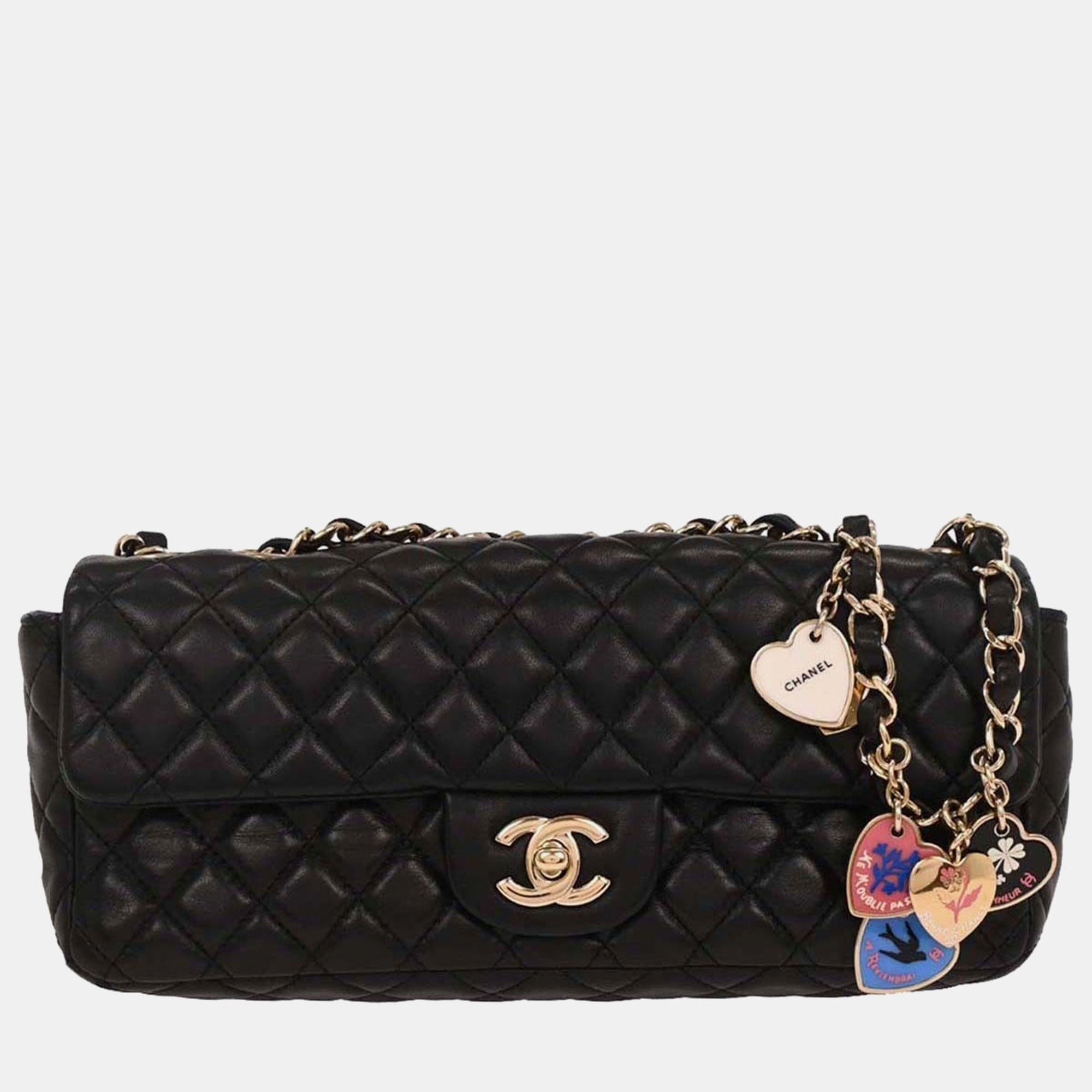

Chanel Black Lambskin Valentine East West Shoulder Bag