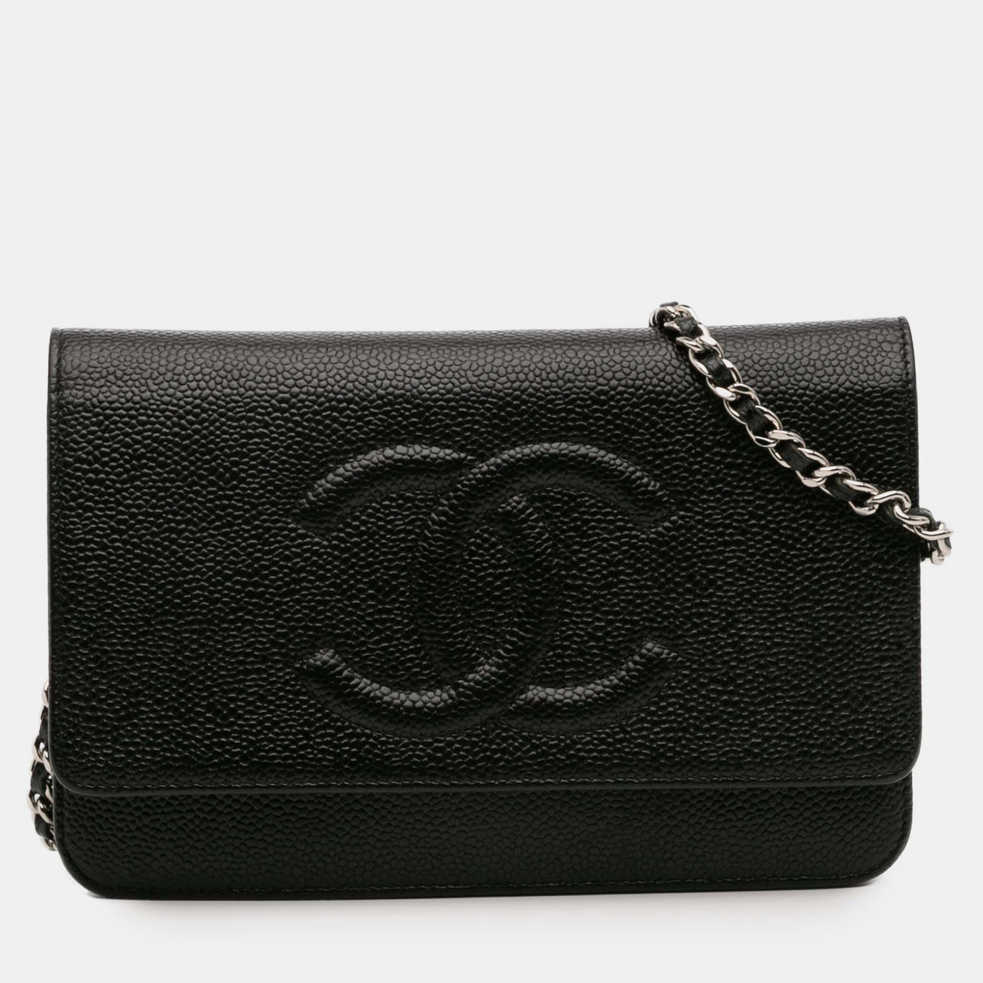 

Chanel Black CC Caviar Wallet On Chain