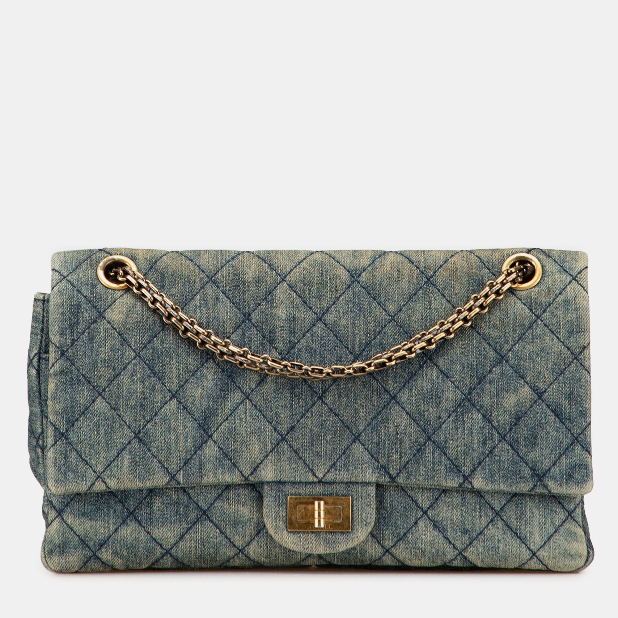 

Chanel Blue Reissue 2.55 Quilted Denim Double Flap 226