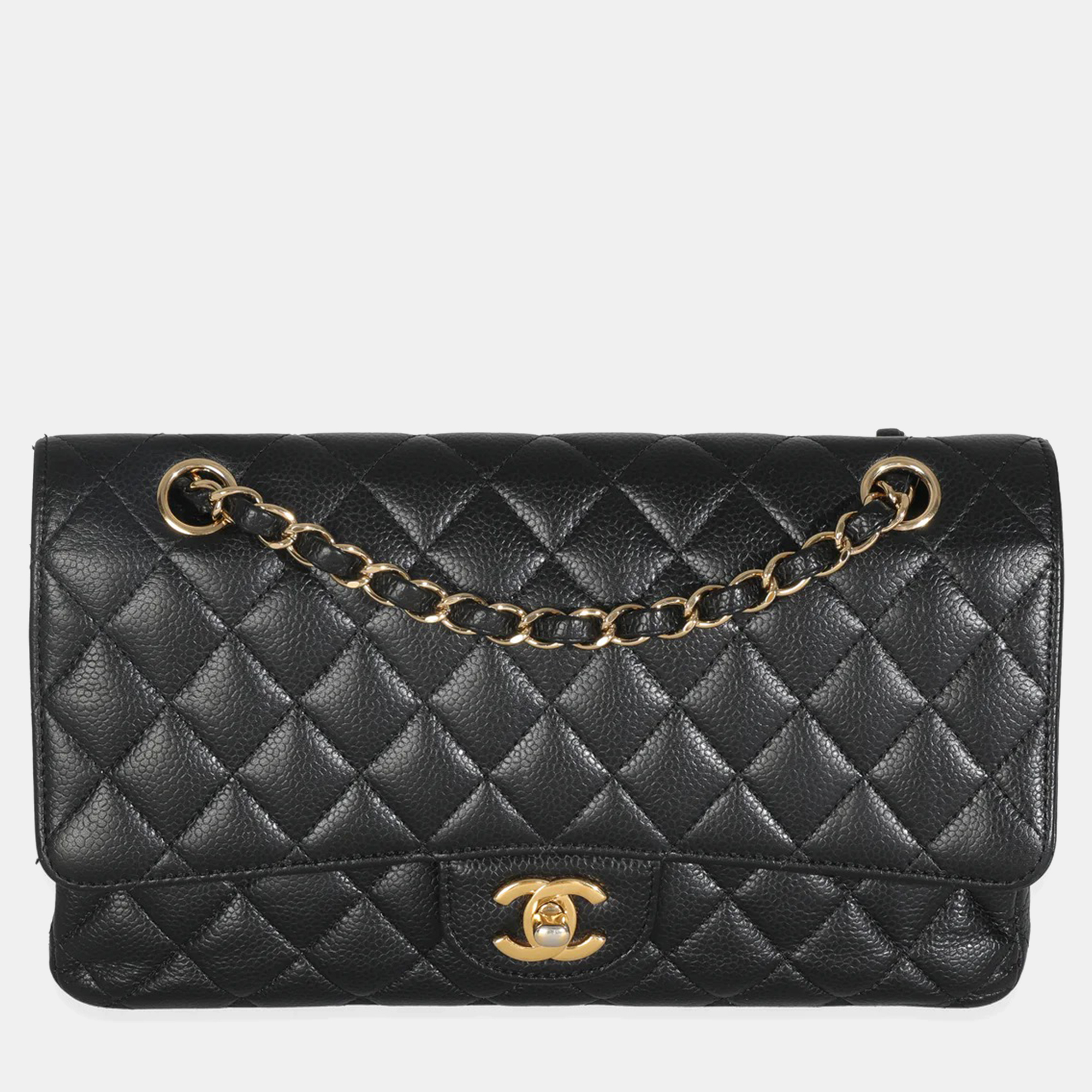 

Chanel Black Quilted Caviar Medium Classic Double Flap Bag