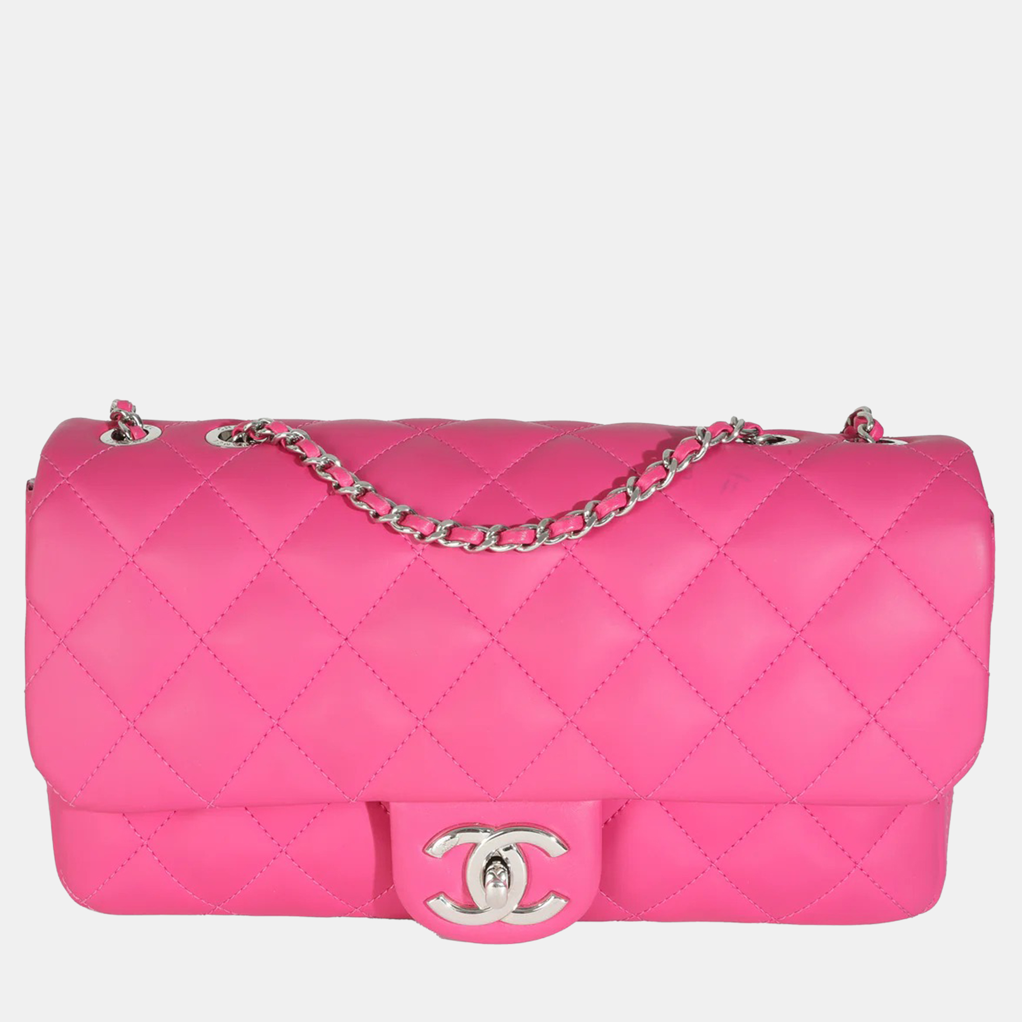 

Chanel Pink Rubber Quilted Lambskin Medium Coco Rain Flap Bag