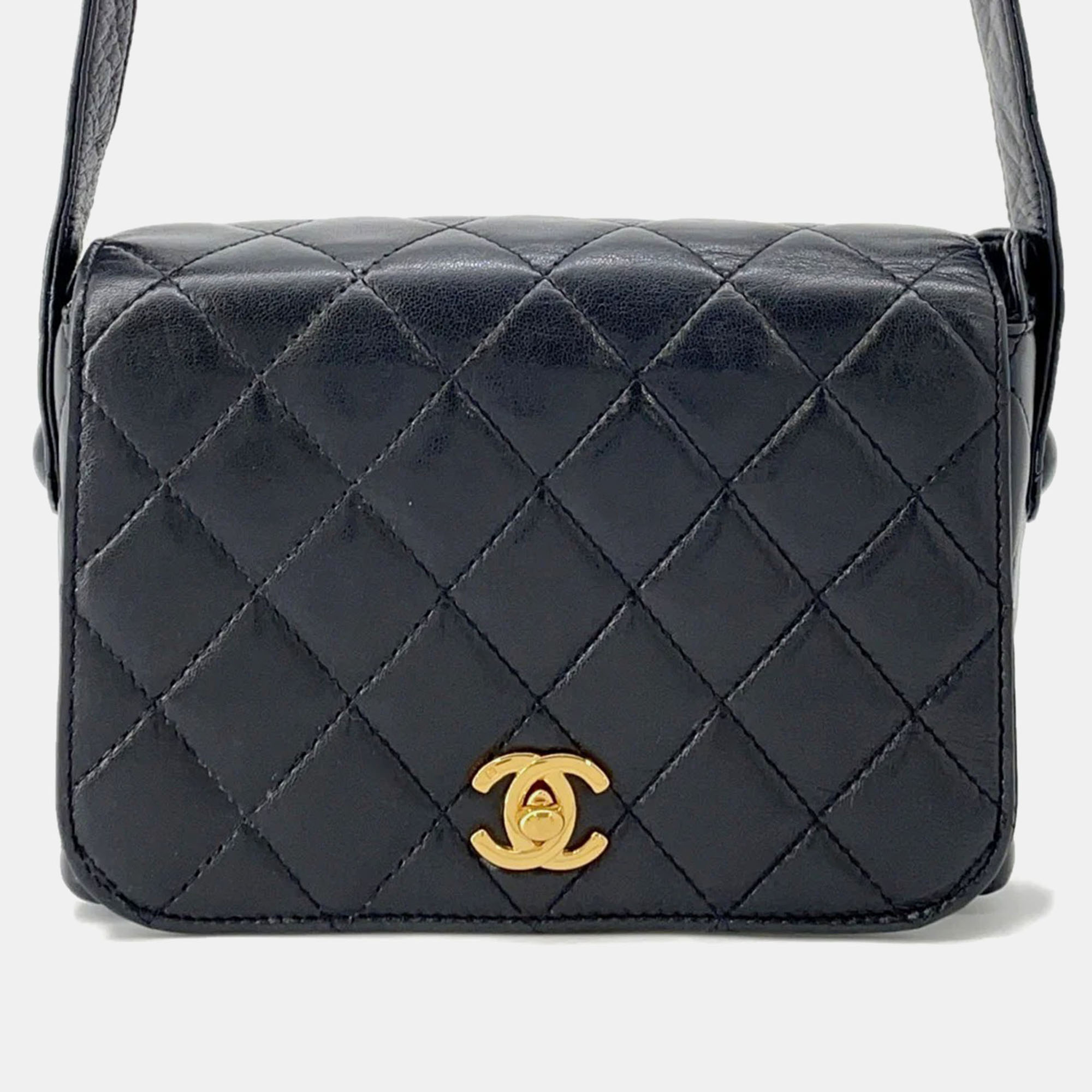 

Chanel Full Flap Matelasse Black Lambskin Shoulder Bag