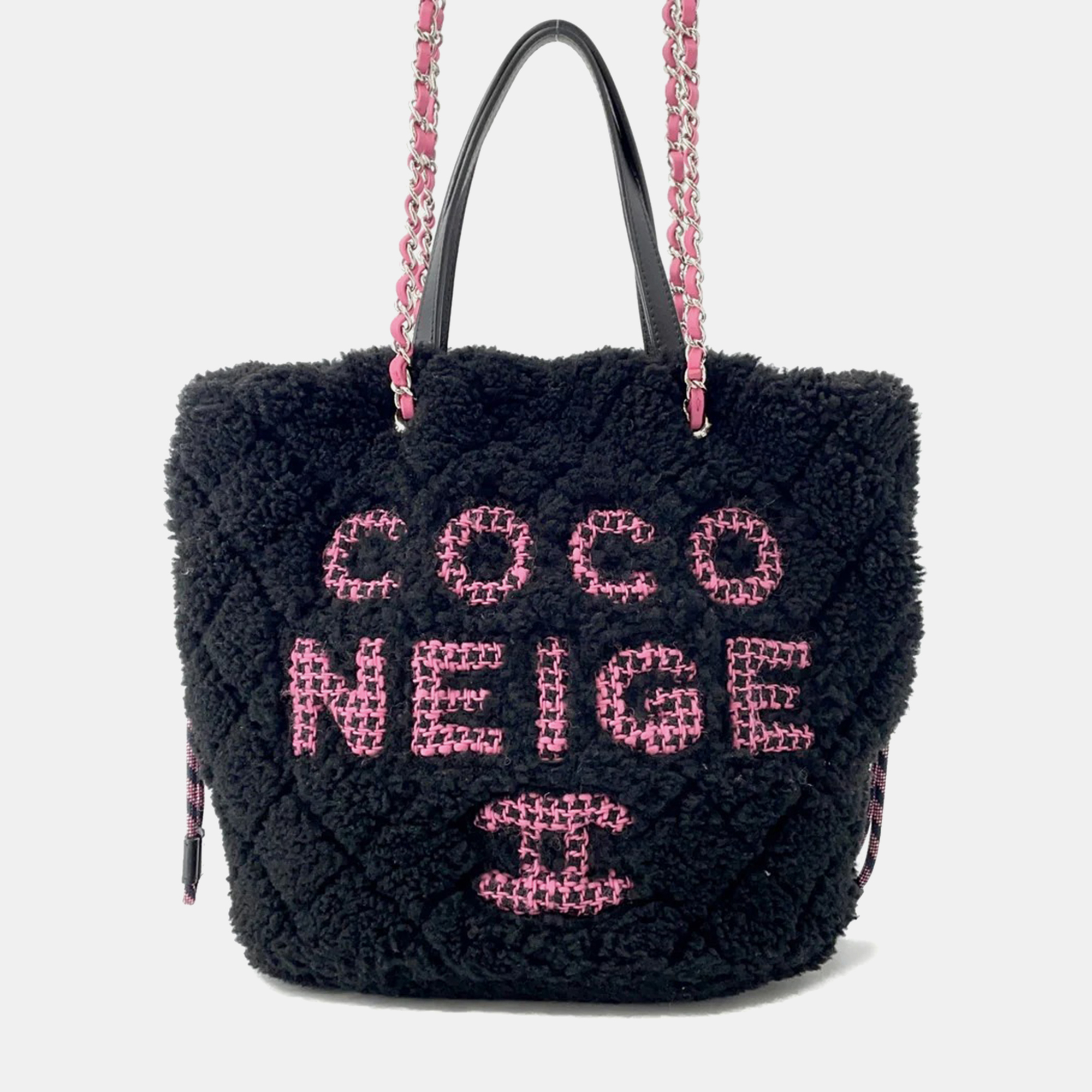 

Chanel Coco Neige Tote Bag Black Pile Leather