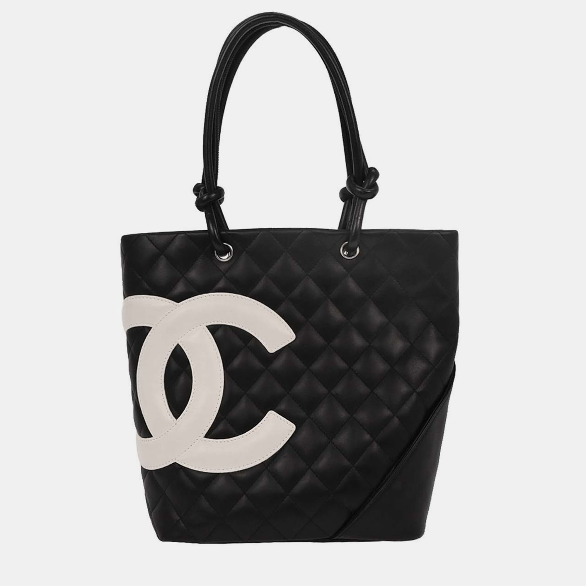 

Chanel Black Calfskin Cambon Ligne Tote Handbag