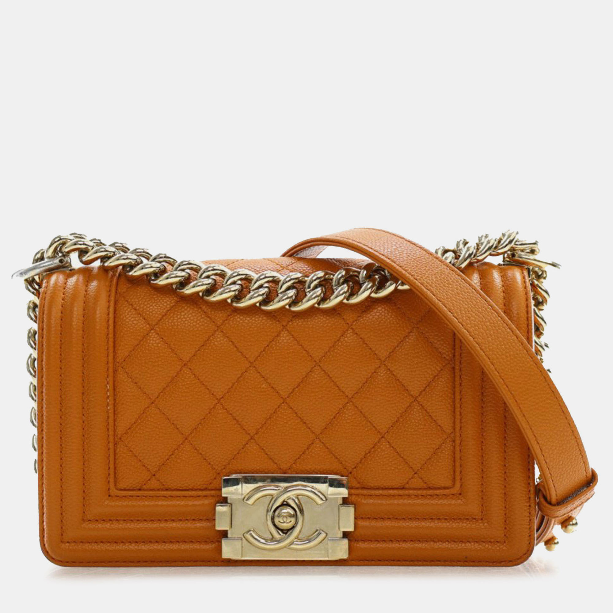 

Chanel Brown Small Quilted Caviar Boy Flap