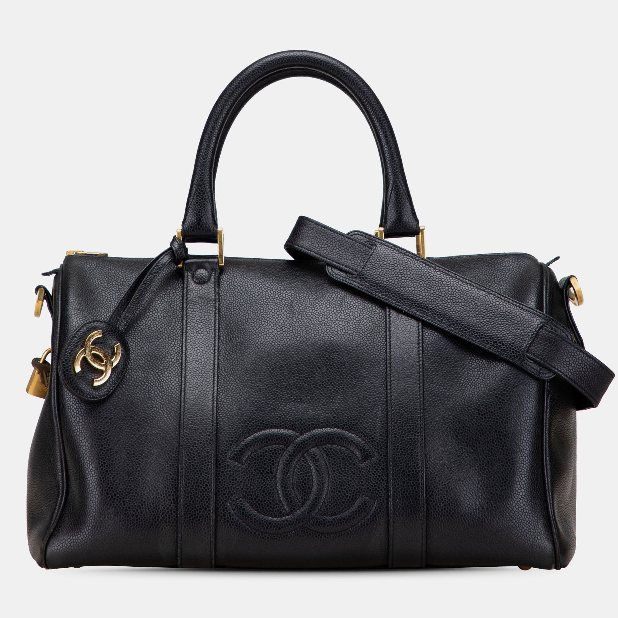 

Chanel Black CC Caviar Boston Bag