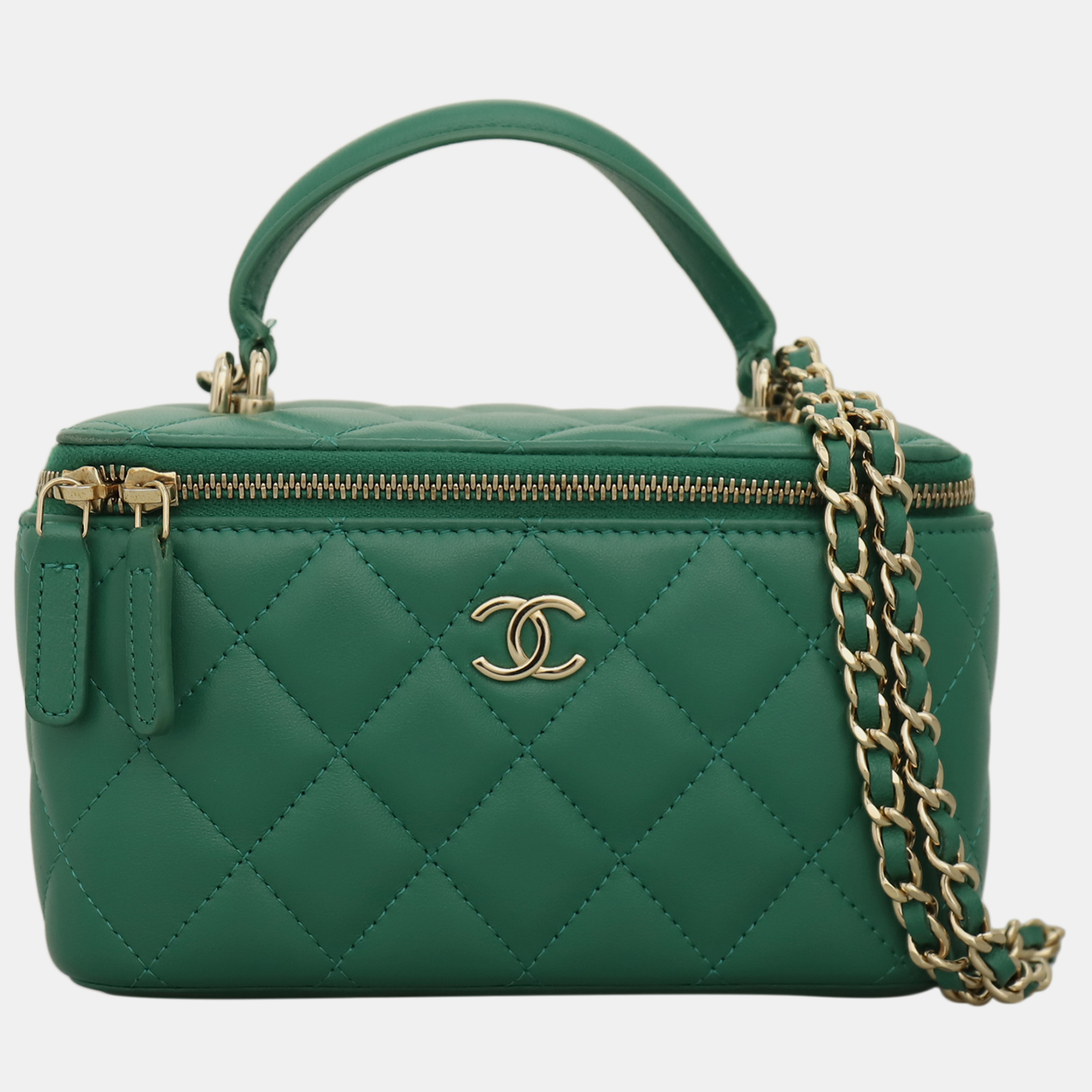 

Chanel Classic Small Vanity Case Bag, Green