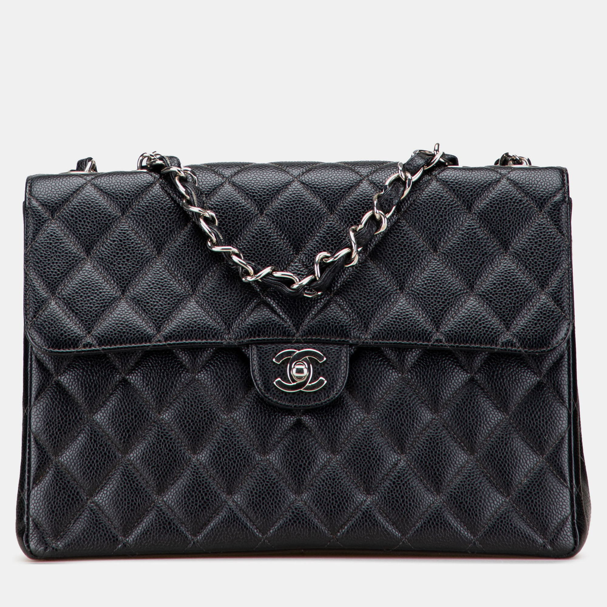 

Chanel Black Jumbo Classic Caviar Single Flap