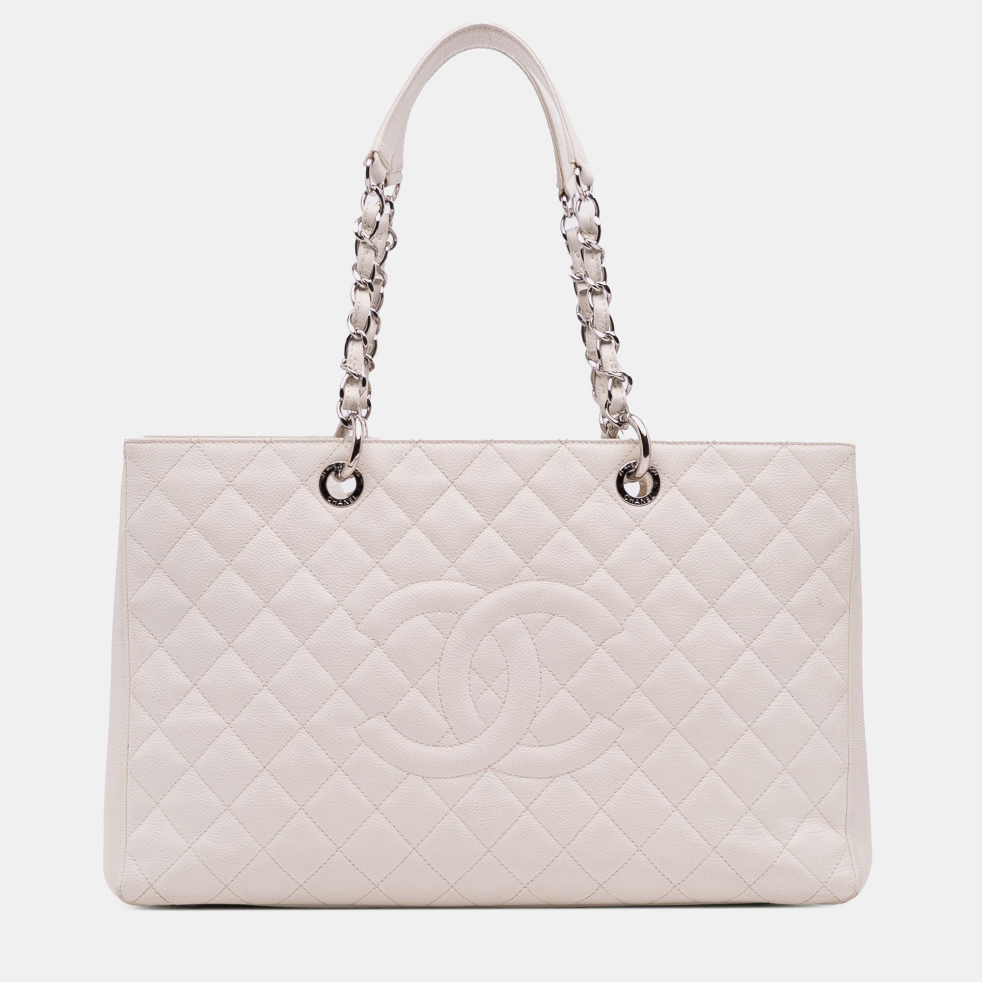 

Chanel White Caviar Grand Shopping Tote