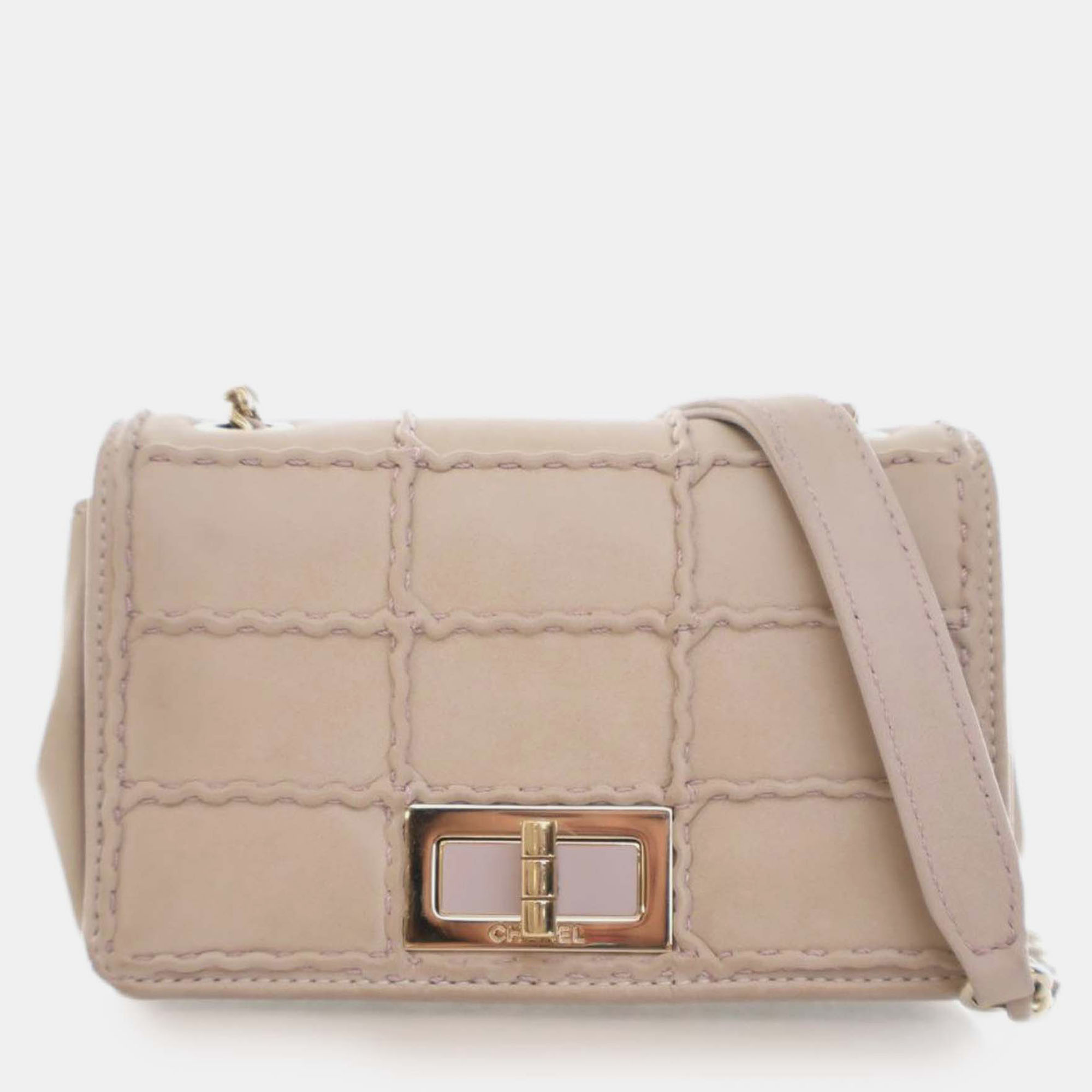 

Chanel Brown Mini Reissue 2.55 Iridescent Lambskin Stitched Single Flap